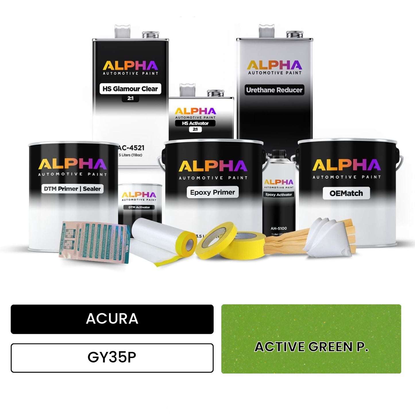 ACURA ACTIVE GREEN P. GY35P OEMatch Vehicle Paint Kit