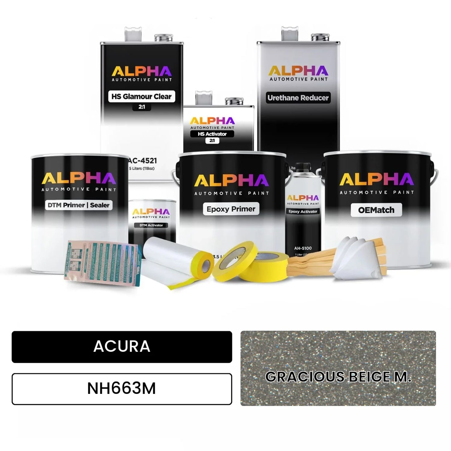 ACURA GRACIOUS BEIGE M. NH663M OEMatch Vehicle Paint Kit