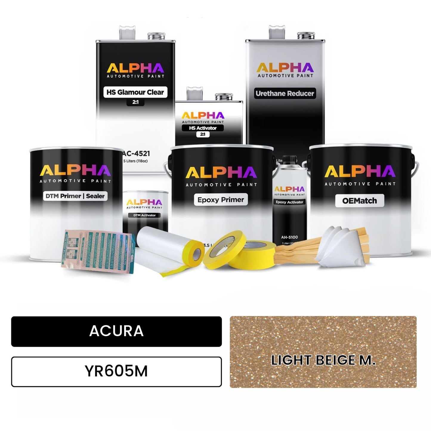 ACURA LIGHT BEIGE M. YR605M OEMatch Vehicle Paint Kit