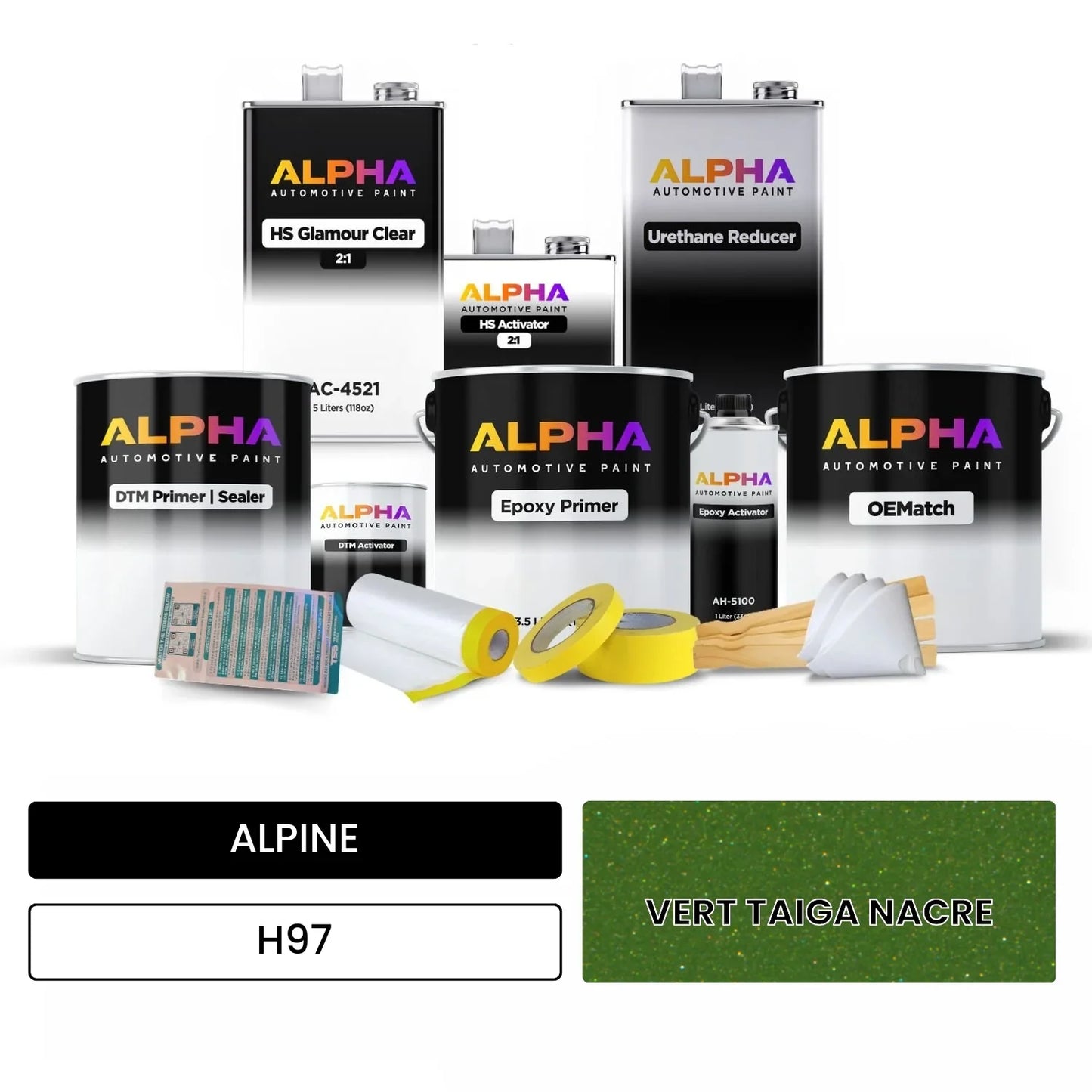 ALPINE VERT TAIGA NACRE H97 OEMatch Vehicle Paint Kit
