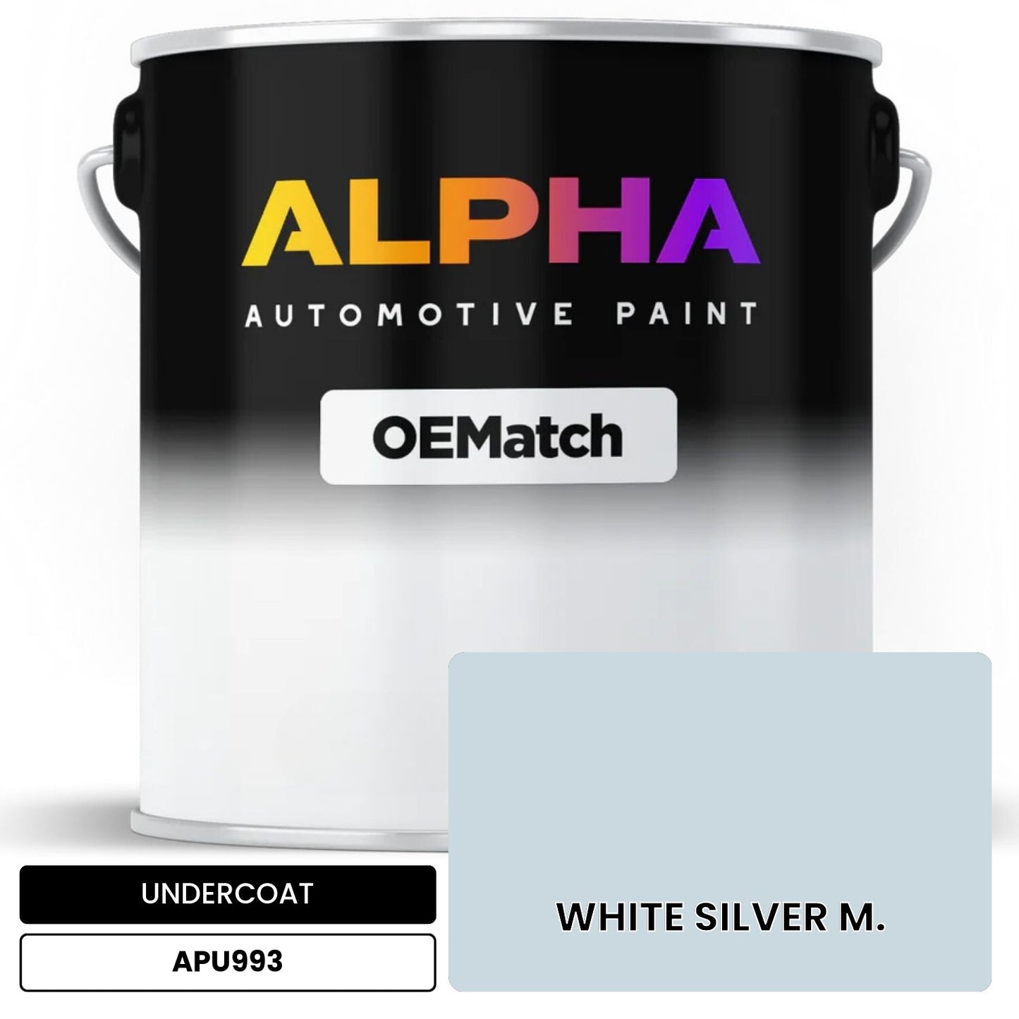 APAPU993 WHITE SILVER M. OEMatch Automotive Undercoat