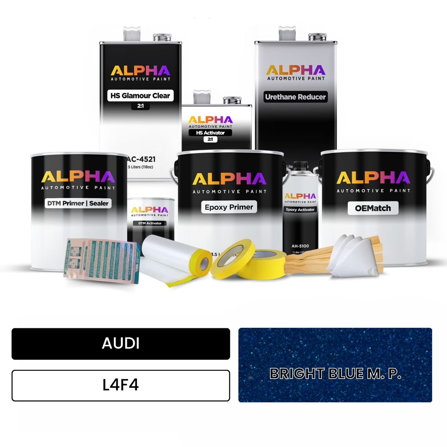 AUDI BRIGHT BLUE M. P. L4F4 OEMatch Vehicle Paint Kit