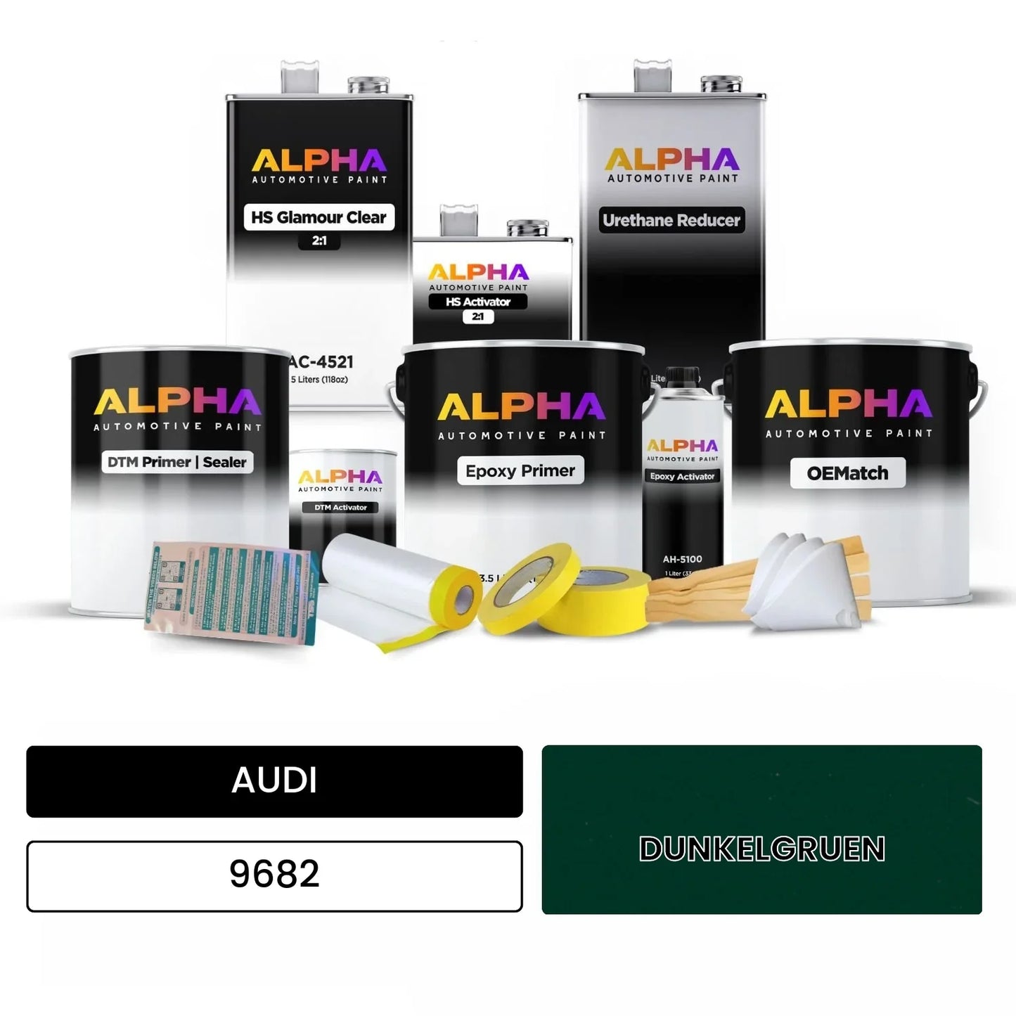 AUDI Dark Green 9682 OEMatch Vehicle Paint Kit