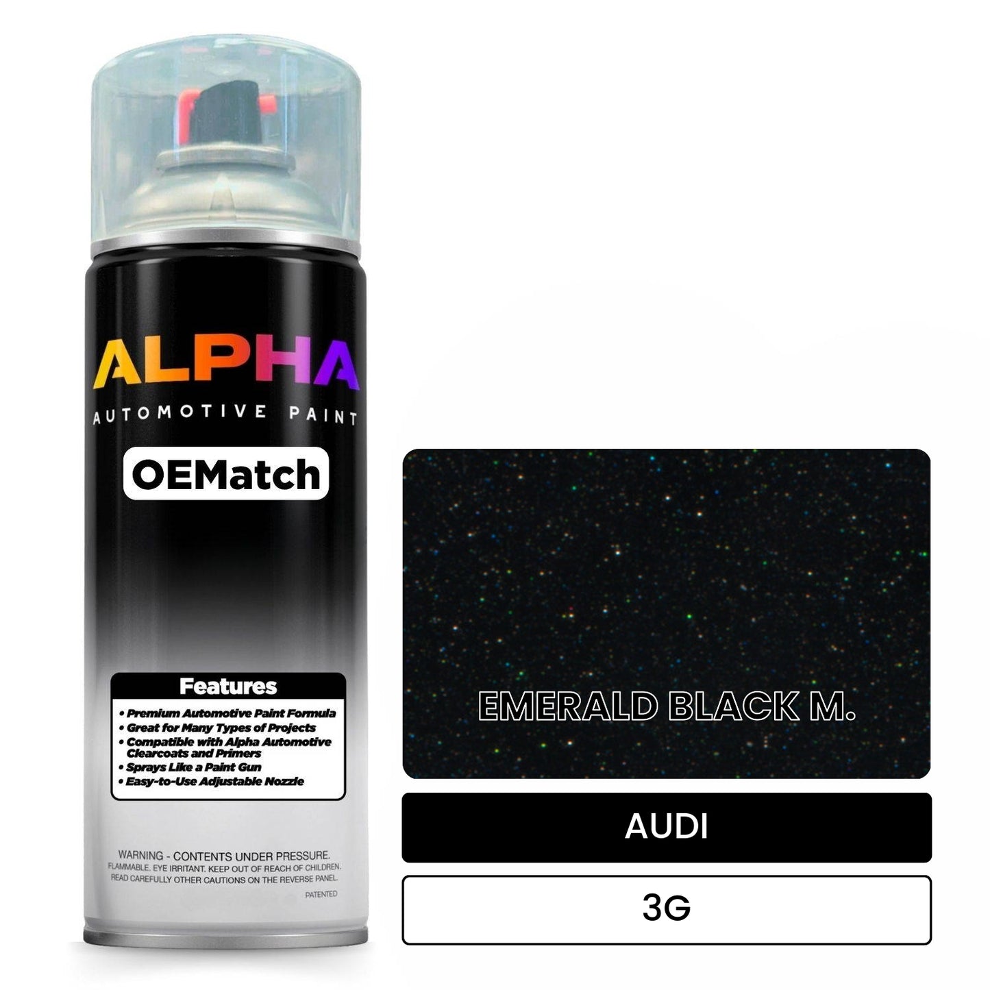 AUDI Emerald Black Metallic 3G OEMatch Spraycan