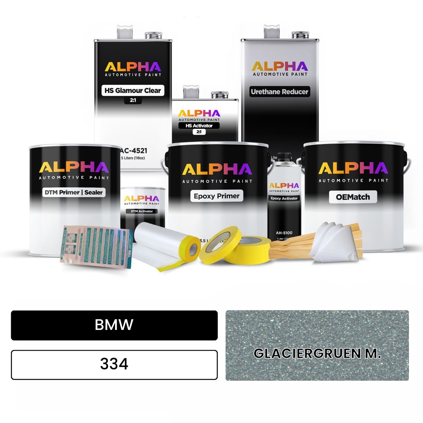 BMW GLACIERGRUEN M. 334 OEMatch Vehicle Paint Kit