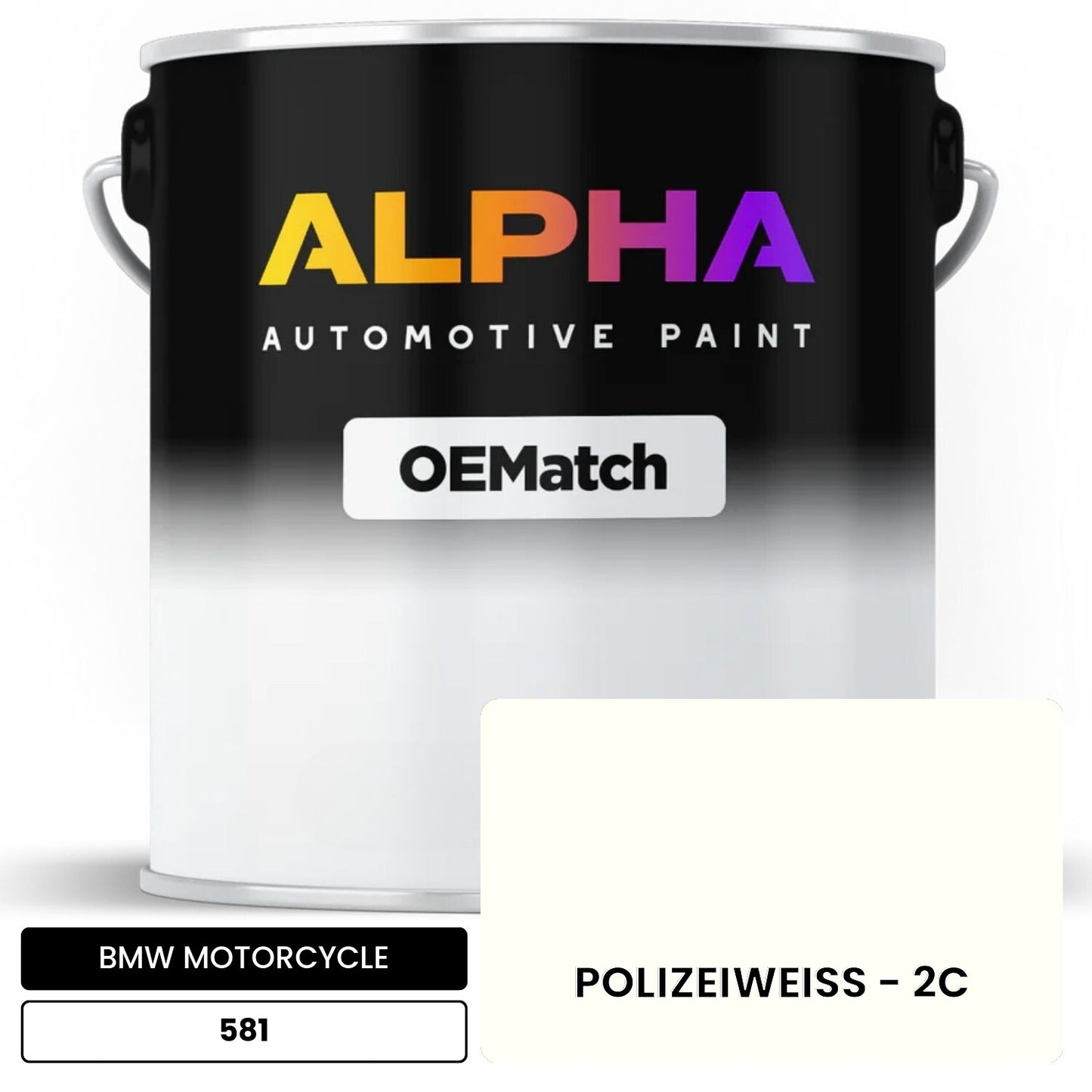 BMW MOTORCYCLE POLIZEIWEISS - 2C 581 OEMatch Basecoat