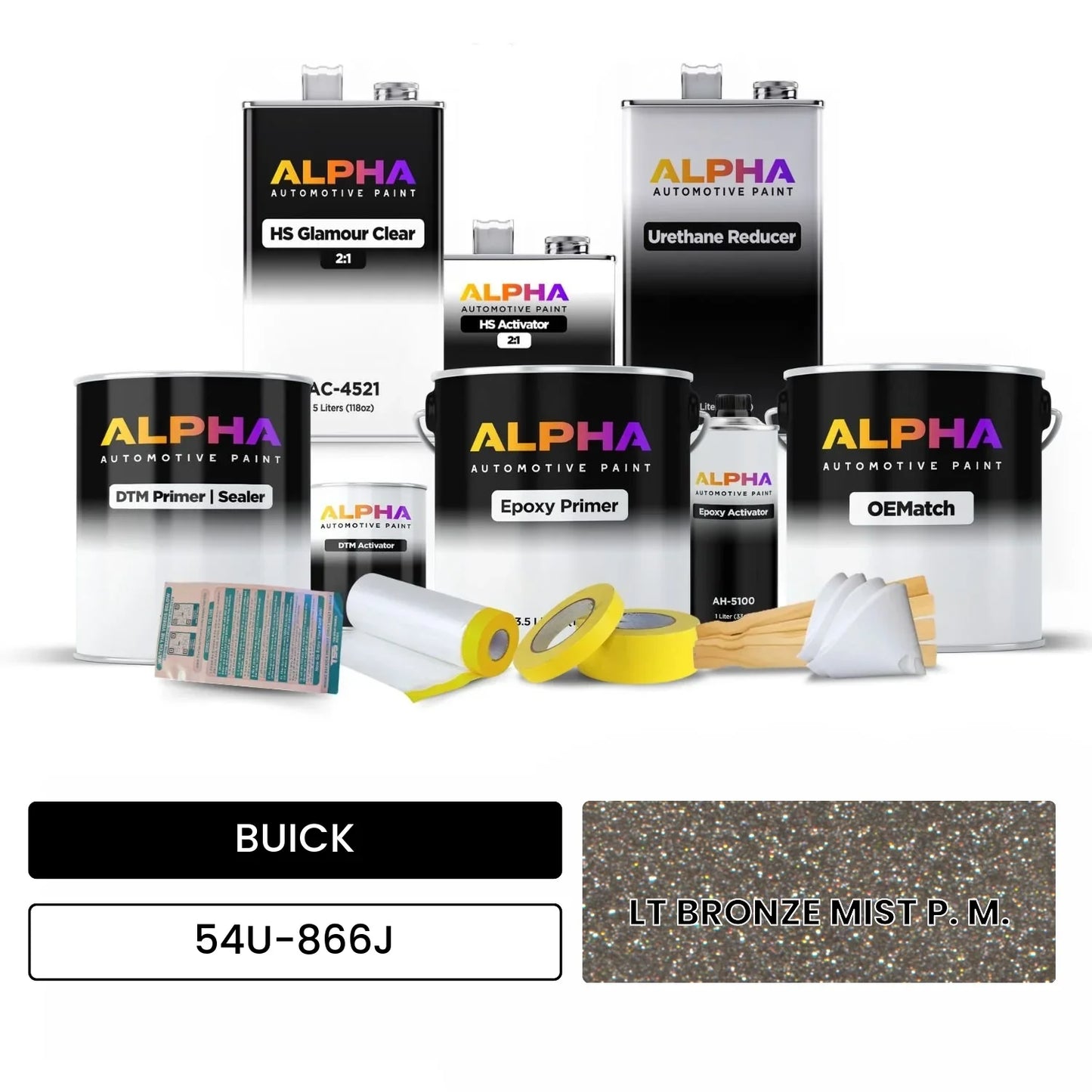 BUICK LT BRONZE MIST P. M. 54U-866J OEMatch Vehicle Paint Kit