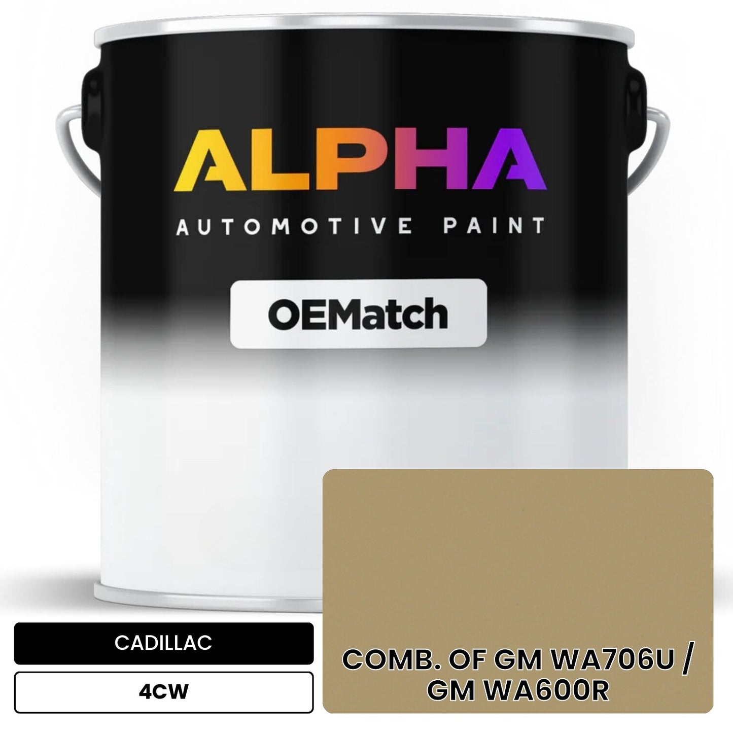 CADILLAC COMB. OF GM WA706U / GM WA600R 4CW OEMatch Basecoat