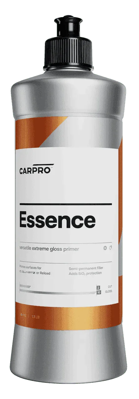 CarPro Essence versatile extreme gloss primer bottle with black cap and orange white label