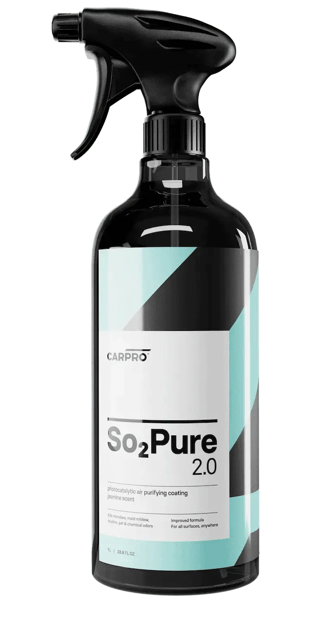 Carpro So2Pure 2.0 air purifying spray bottle with jasmine scent and photocatalytic coating