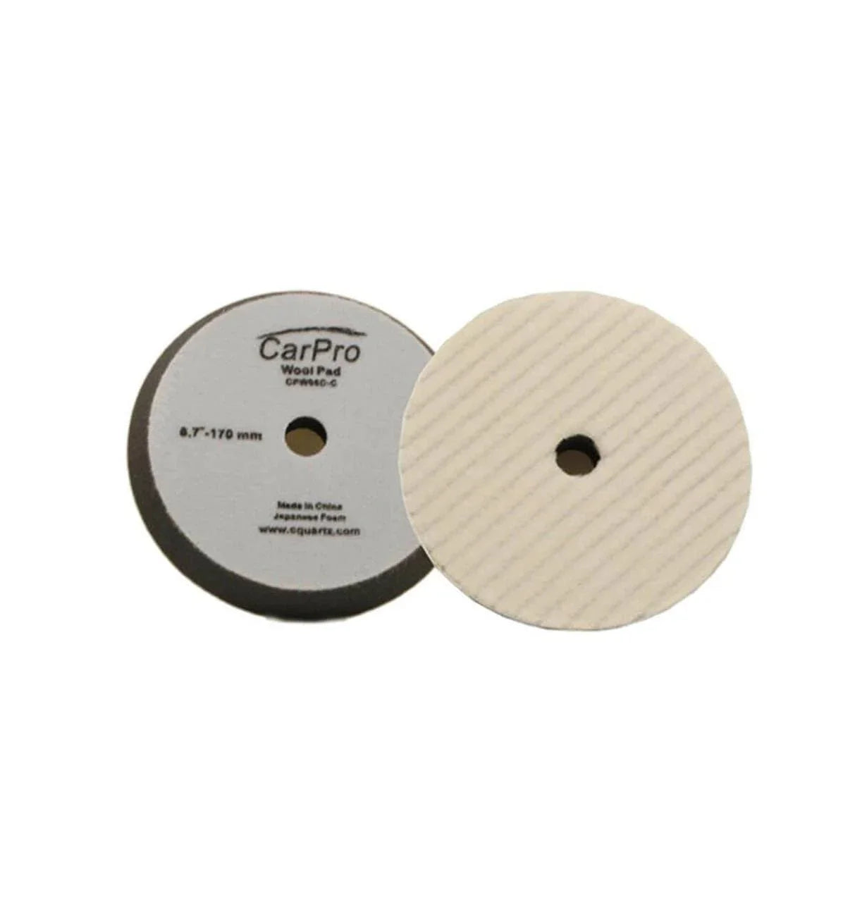 CarPro 6.7-inch wool polishing pad with foam interlayer for automotive detailing