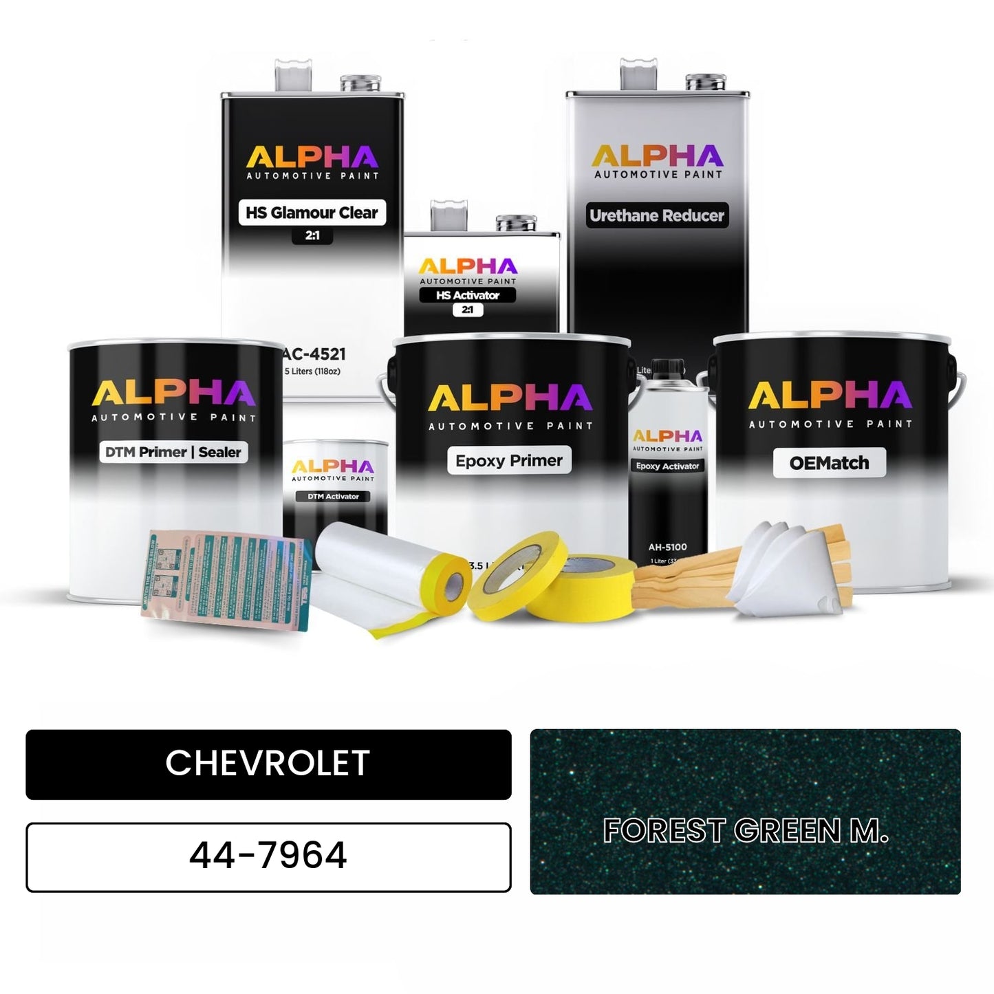 CHEVROLET FOREST GREEN M. 44-7964 OEMatch Vehicle Paint Kit