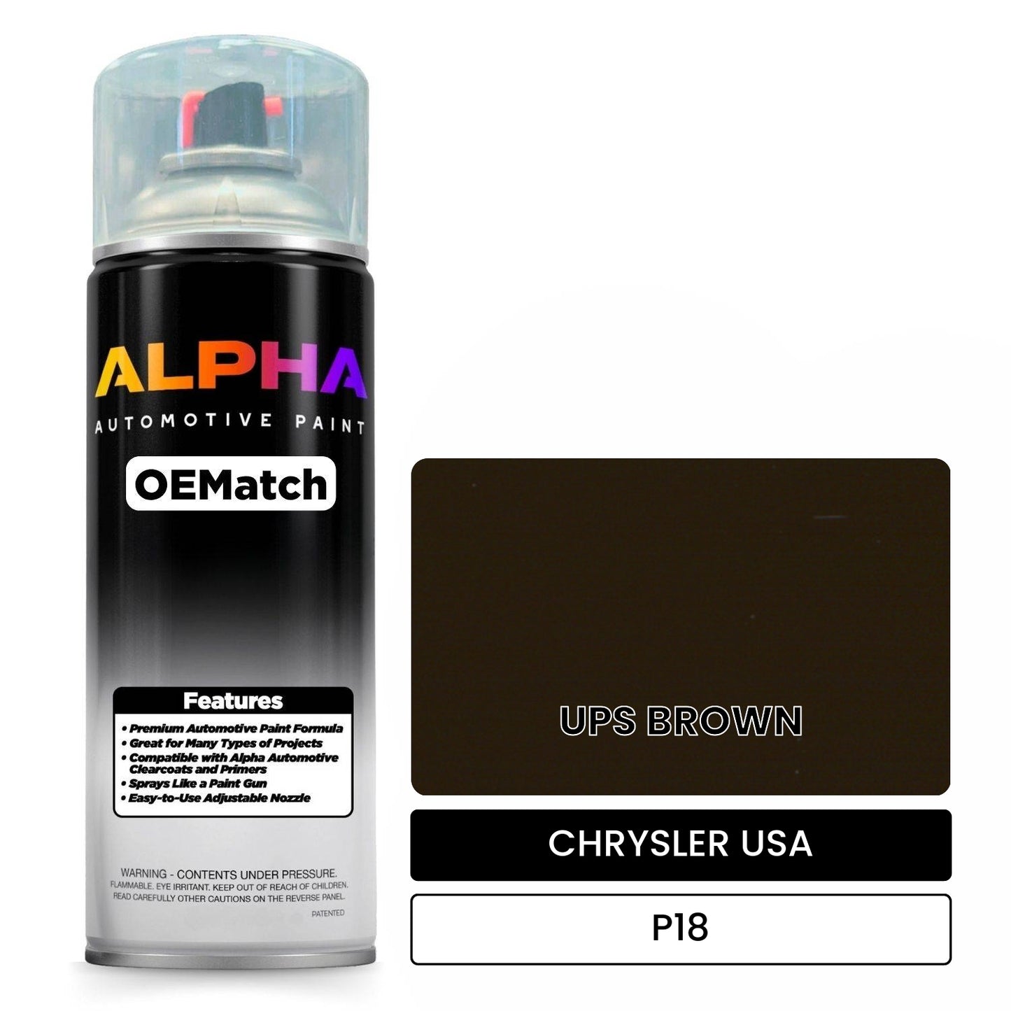 CHRYSLER USA UPS BROWN P18 OEMatch Spraycan