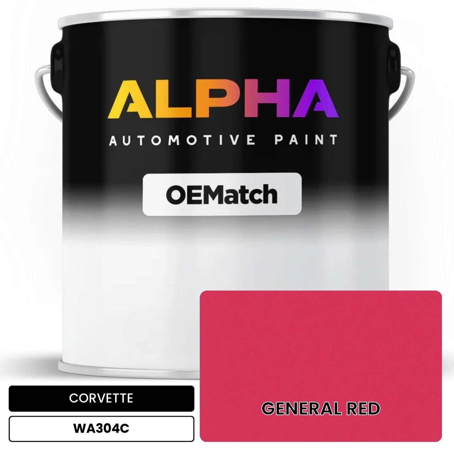 CORVETTE GENERAL RED WA304C OEMatch Basecoat