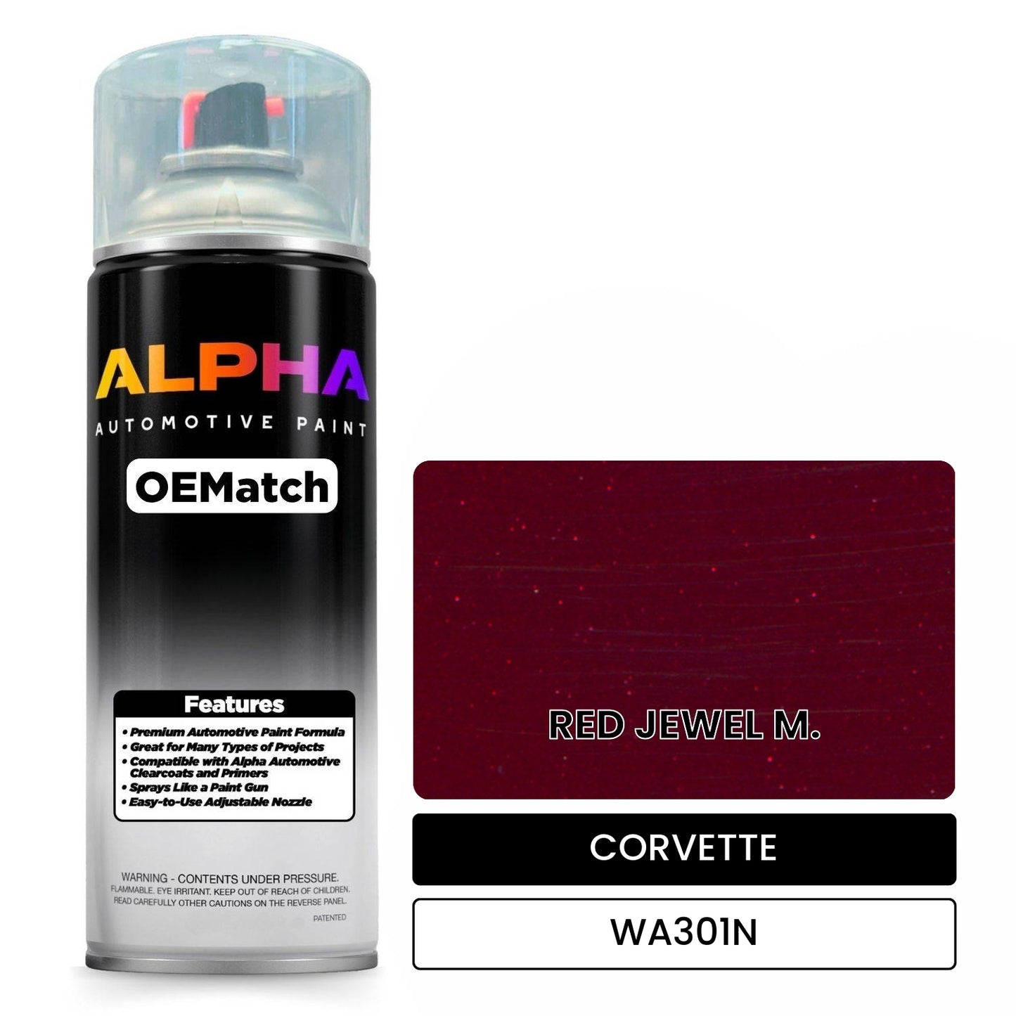 CORVETTE RED JEWEL M. WA301N OEMatch Spraycan
