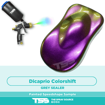 Dicaprio Colorshift Pre-Sprayed Speedshape Paint Sample (Grey Ground Coat) - The Spray Source - Alpha Pigments