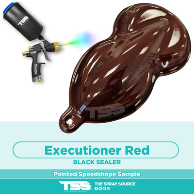 Executioner Red Pre-Sprayed Speedshape Paint Sample (Black Ground Coat) - The Spray Source - Alpha Pigments
