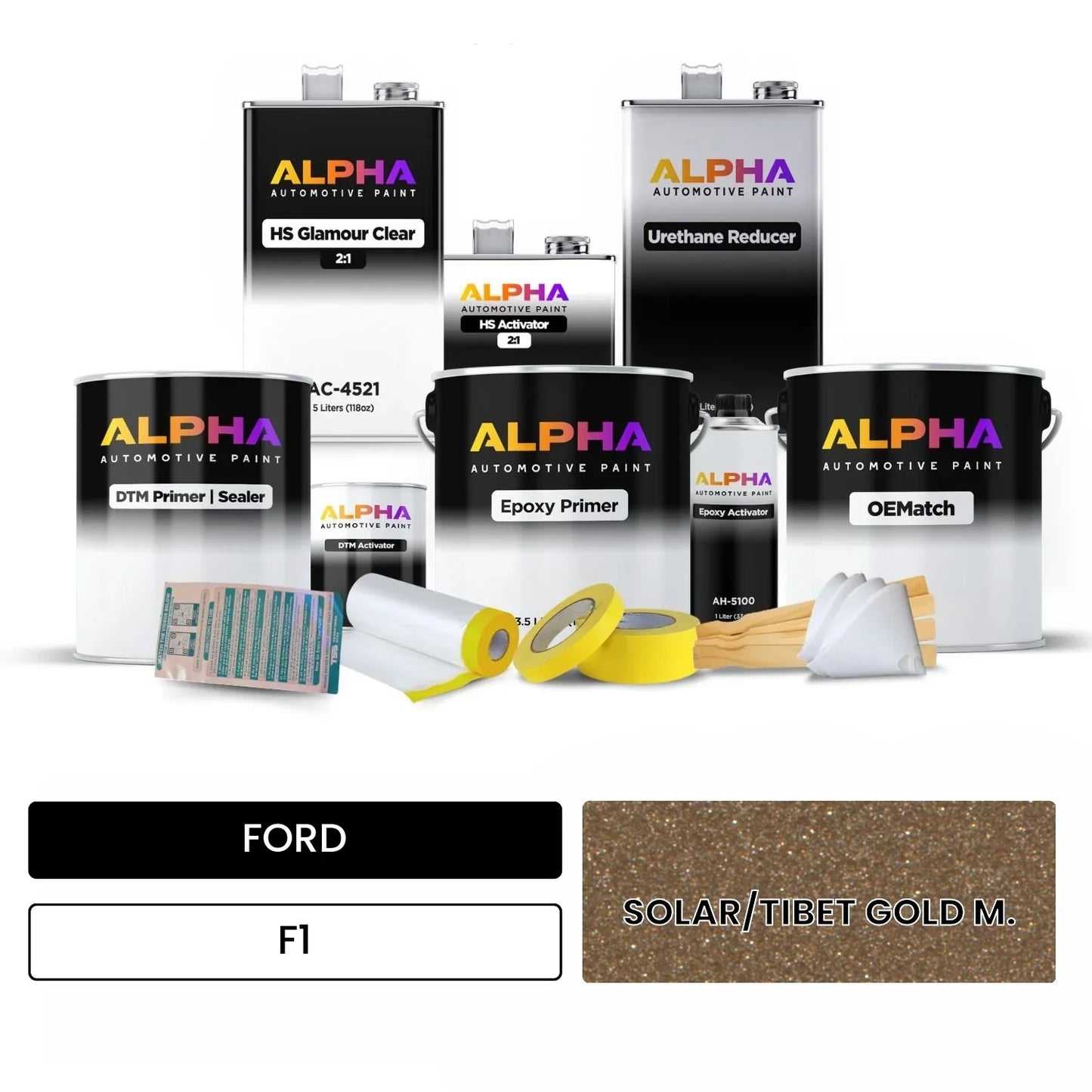 FORD SOLAR/TIBET GOLD M. F1 OEMatch Vehicle Paint Kit