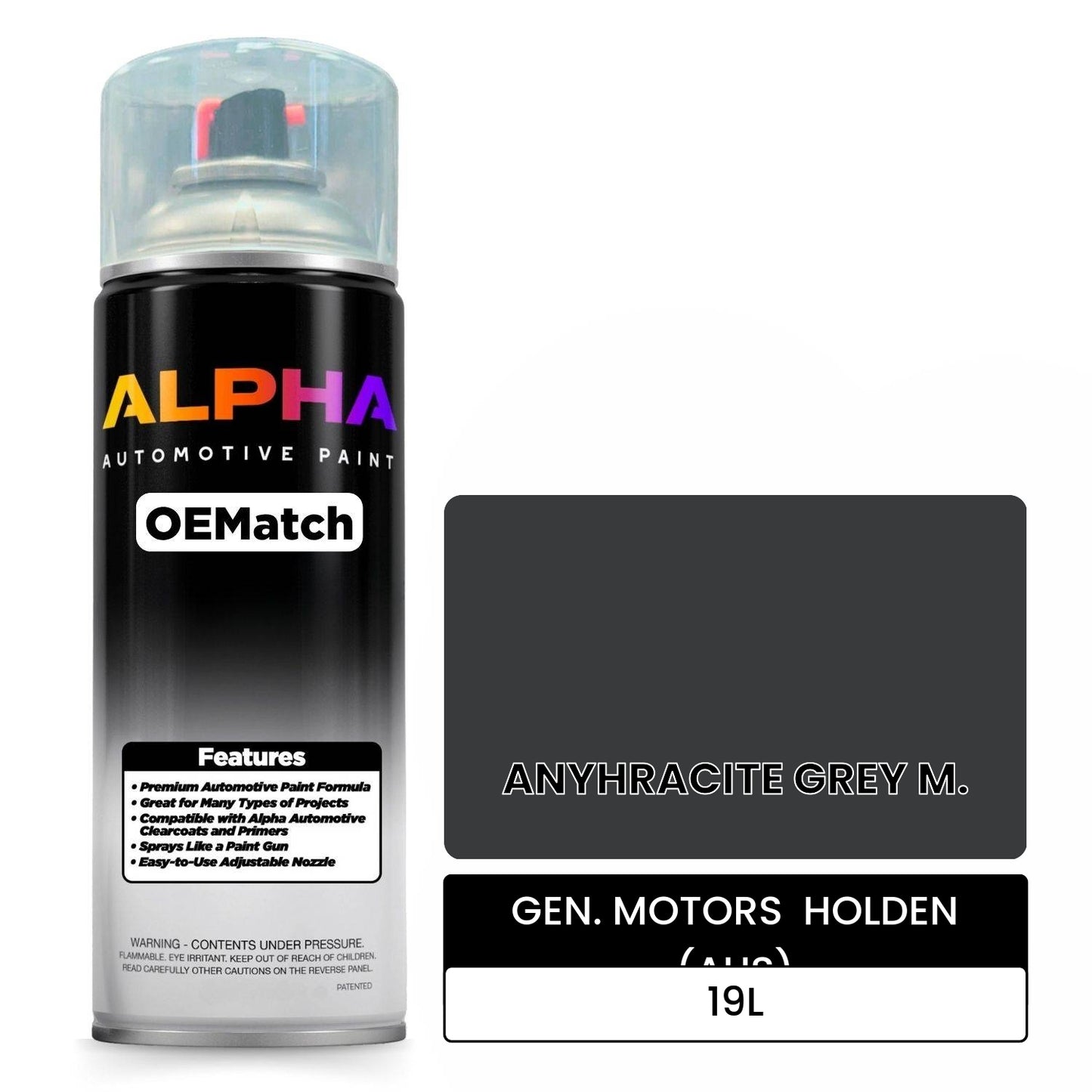 GEN. MOTORS HOLDEN (AUS) ANYHRACITE GREY M. 19L OEMatch Spraycan