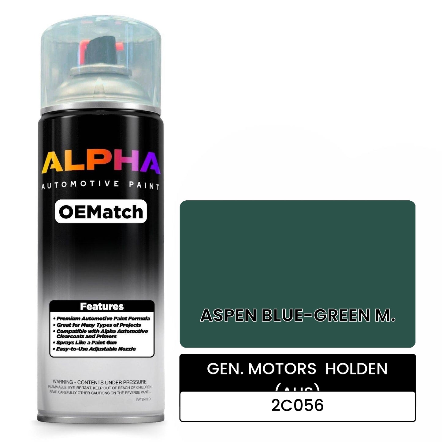 GEN. MOTORS HOLDEN (AUS) ASPEN BLUE-GREEN M. 2C056 OEMatch Spraycan