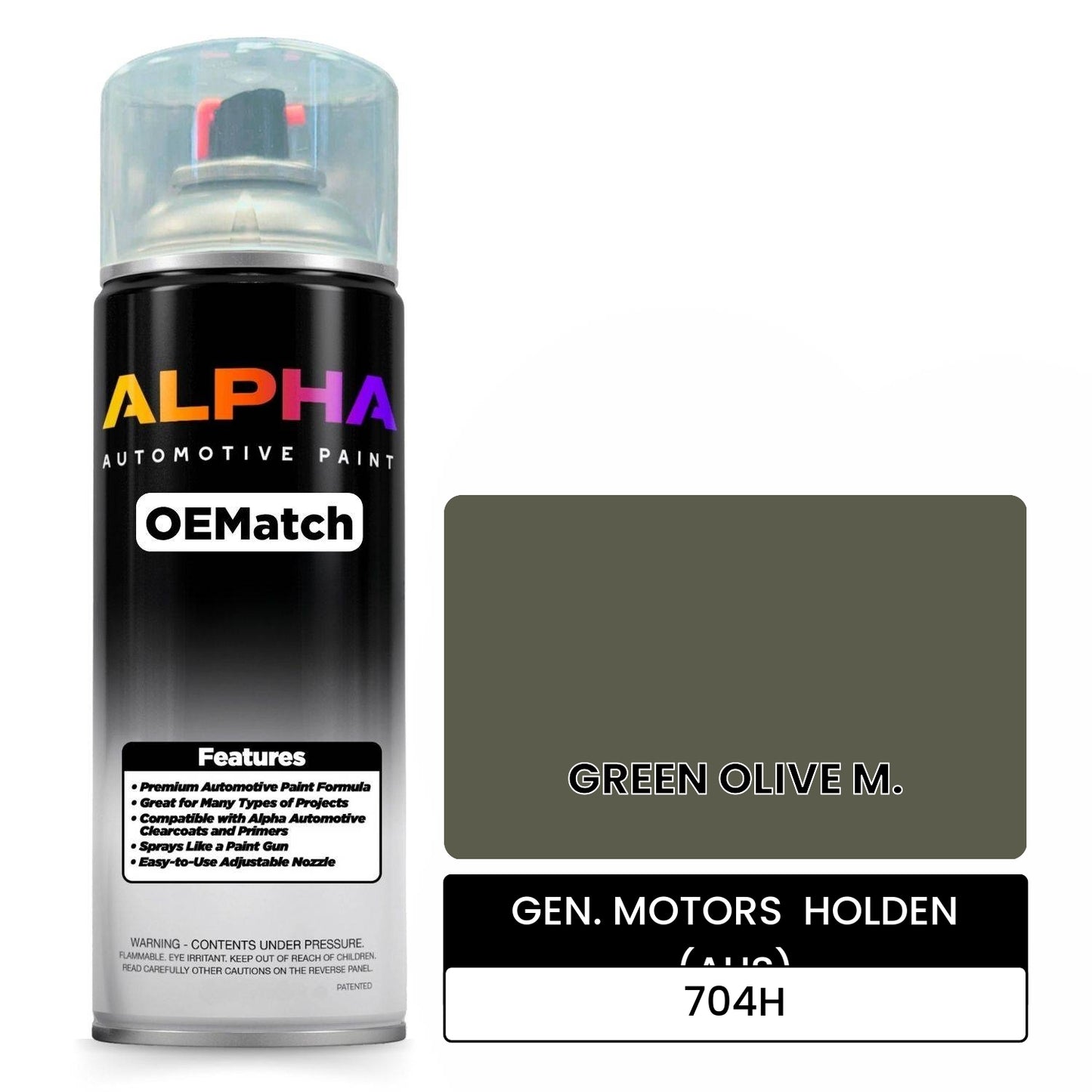 GEN. MOTORS HOLDEN (AUS) GREEN OLIVE M. 704H OEMatch Spraycan