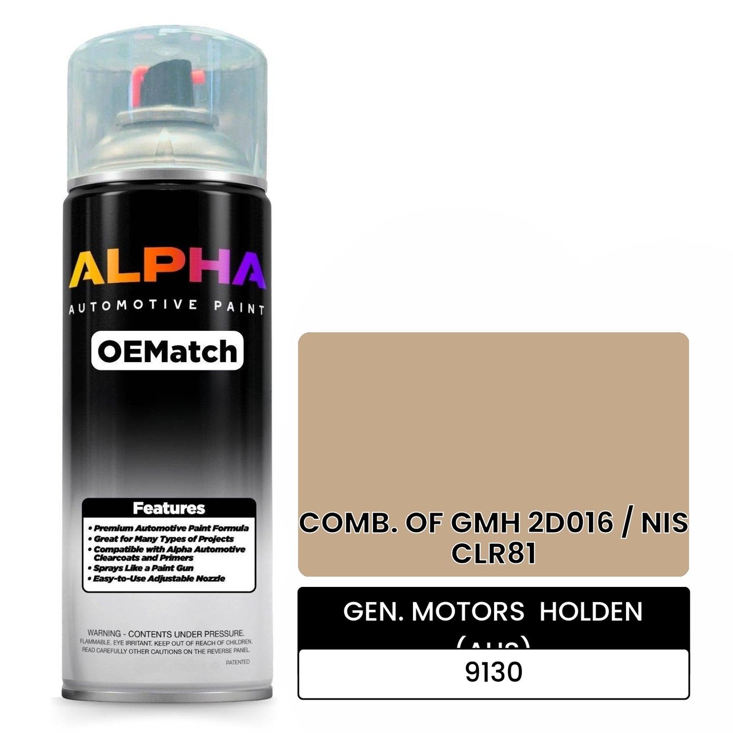 GEN. MOTORS HOLDEN (AUS) COMB. OF GMH 2D016 / NIS CLR81 9130 OEMatch Spraycan