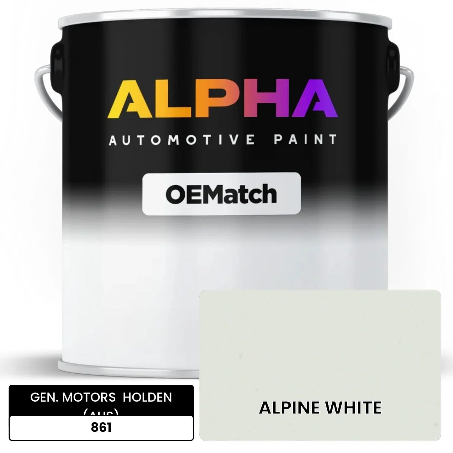 GEN. MOTORS HOLDEN (AUS) ALPINE WHITE 861 OEMatch Basecoat