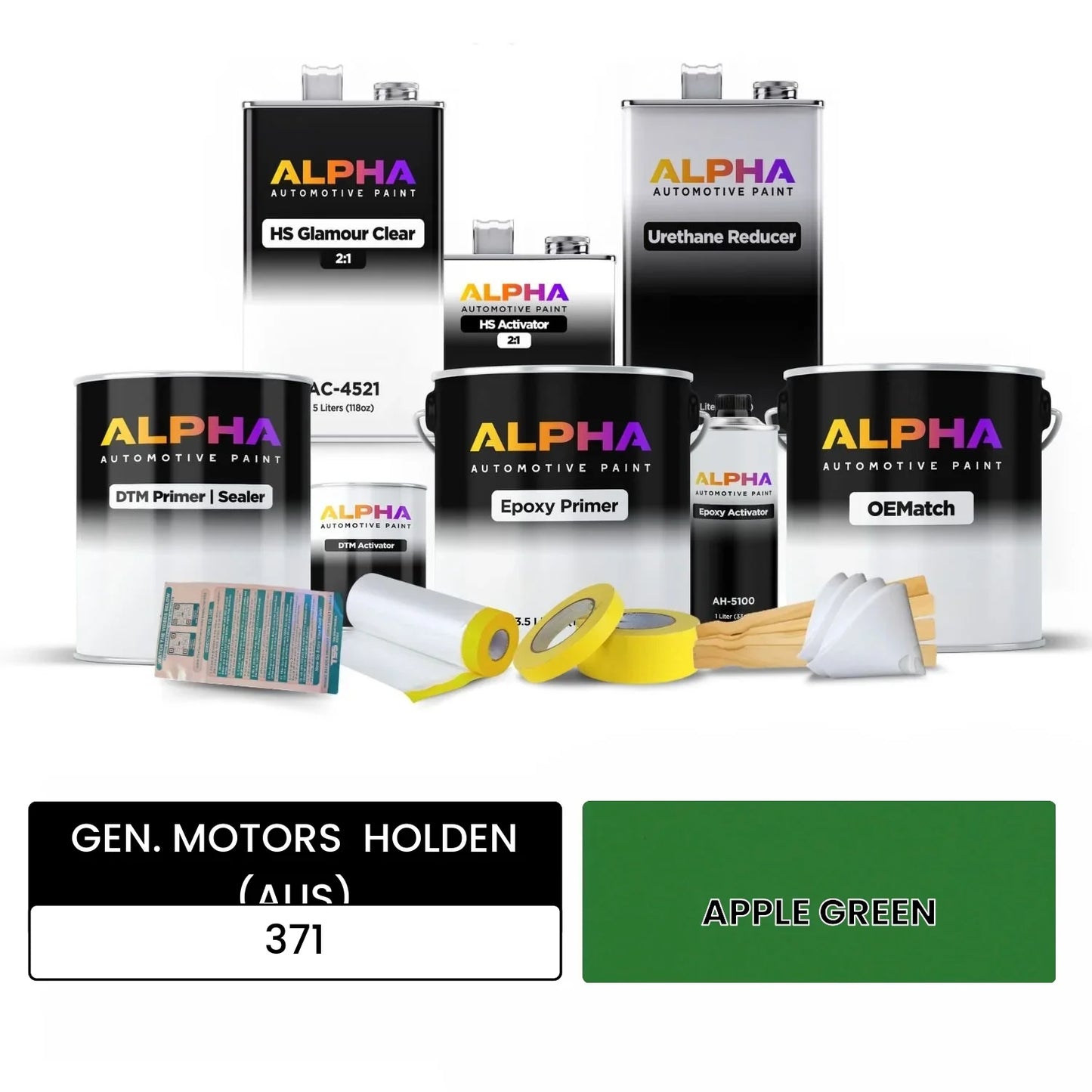 GEN. MOTORS HOLDEN (AUS) APPLE GREEN 371 OEMatch Vehicle Paint Kit