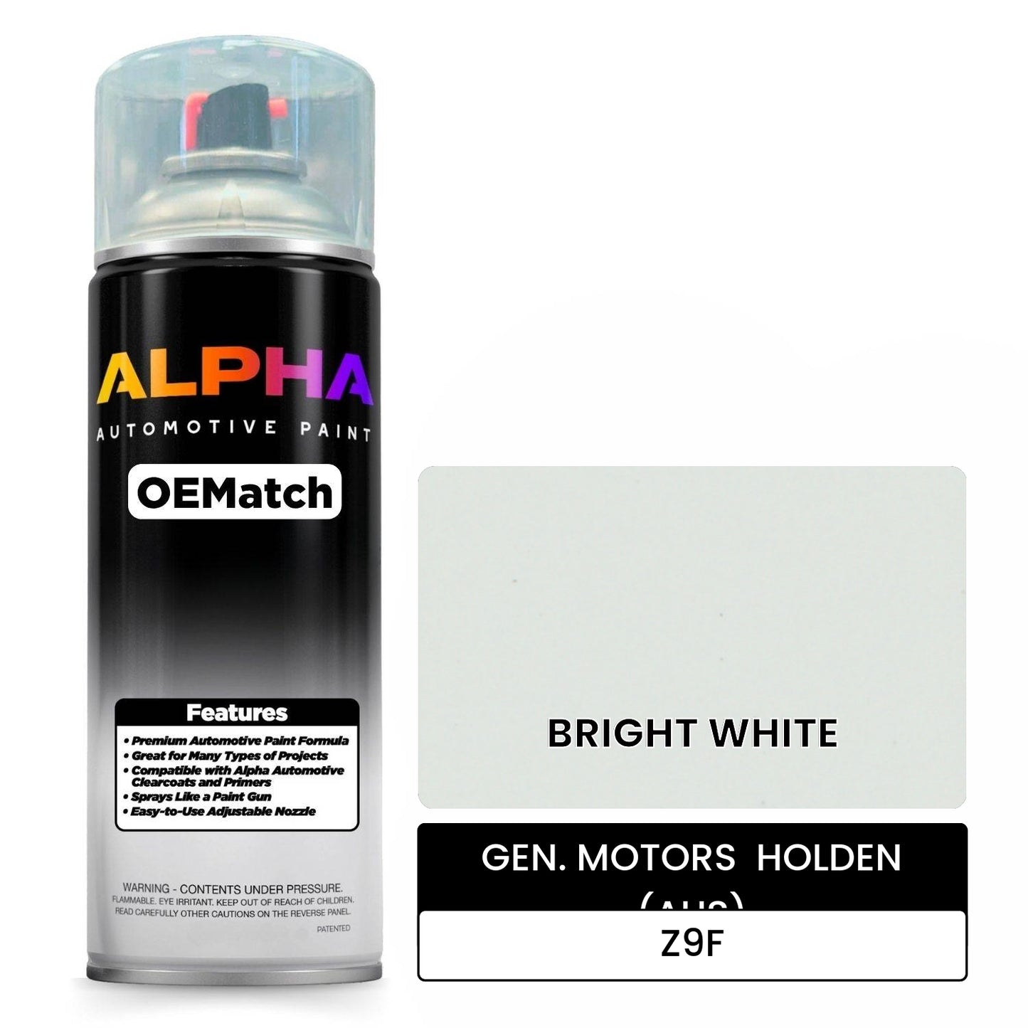 GEN. MOTORS HOLDEN (AUS) BRIGHT WHITE Z9F OEMatch Spraycan