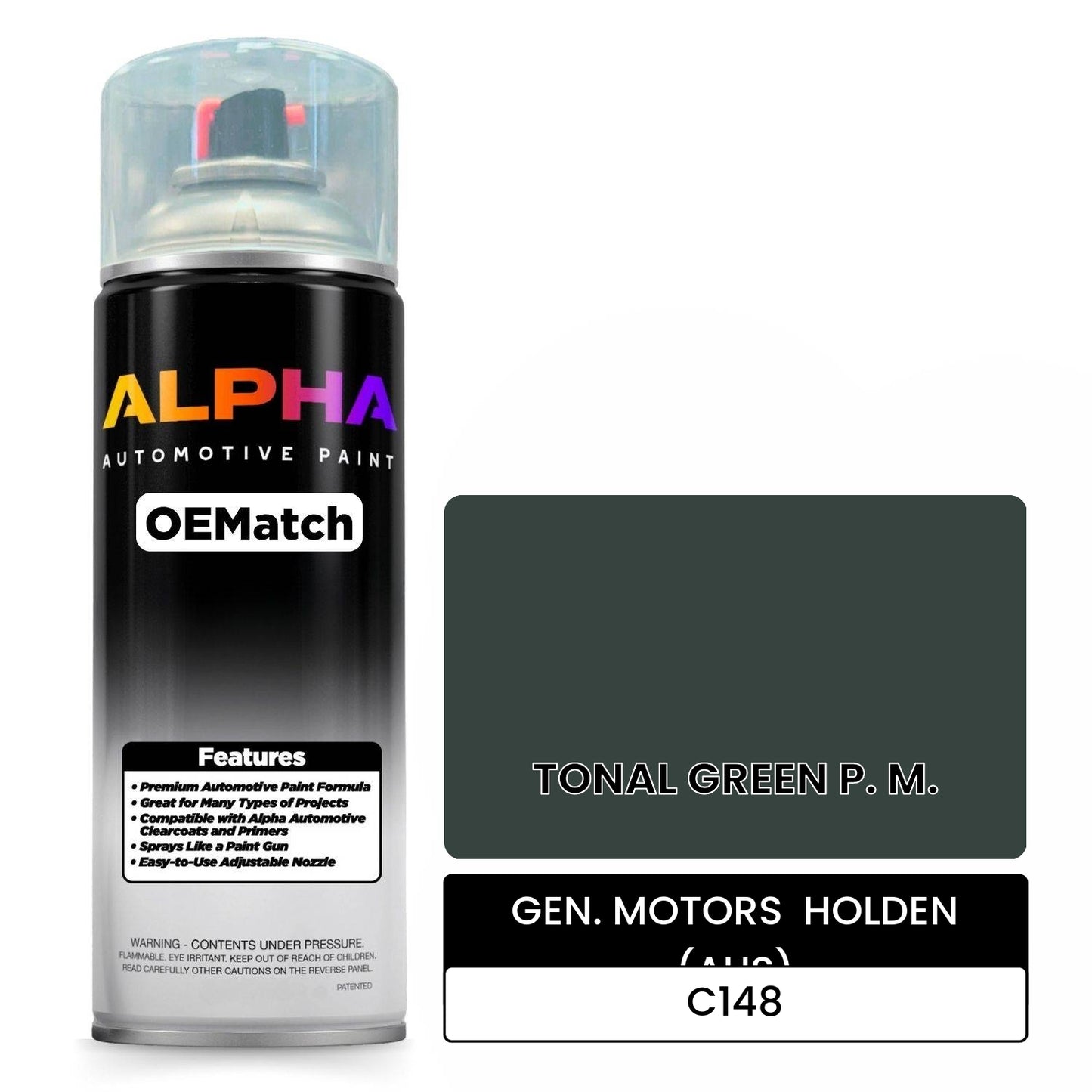 GEN. MOTORS HOLDEN (AUS) TONAL GREEN P. M. C148 OEMatch Spraycan