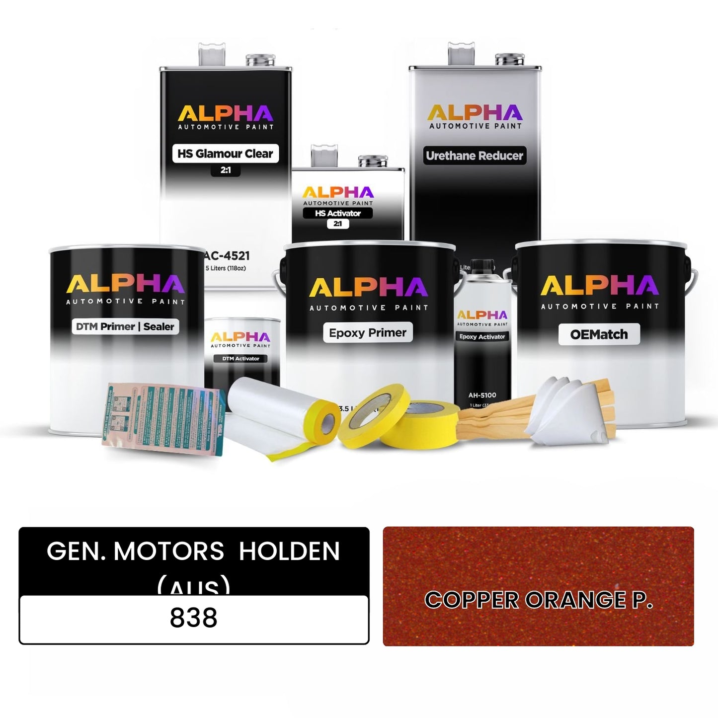 GEN. MOTORS HOLDEN (AUS) COPPER ORANGE P. 838 OEMatch Vehicle Paint Kit