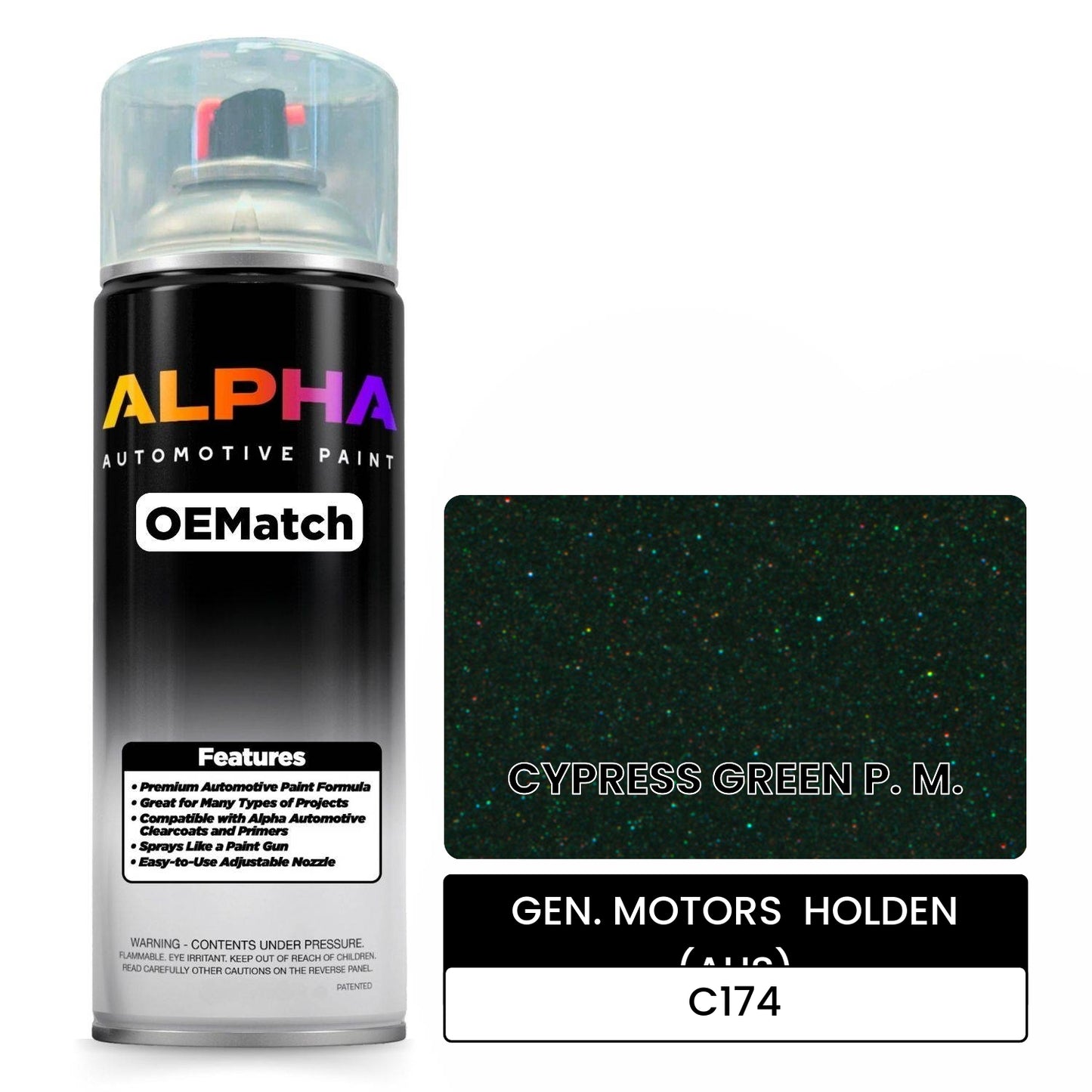 GEN. MOTORS HOLDEN (AUS) CYPRESS GREEN P. M. C174 OEMatch Spraycan