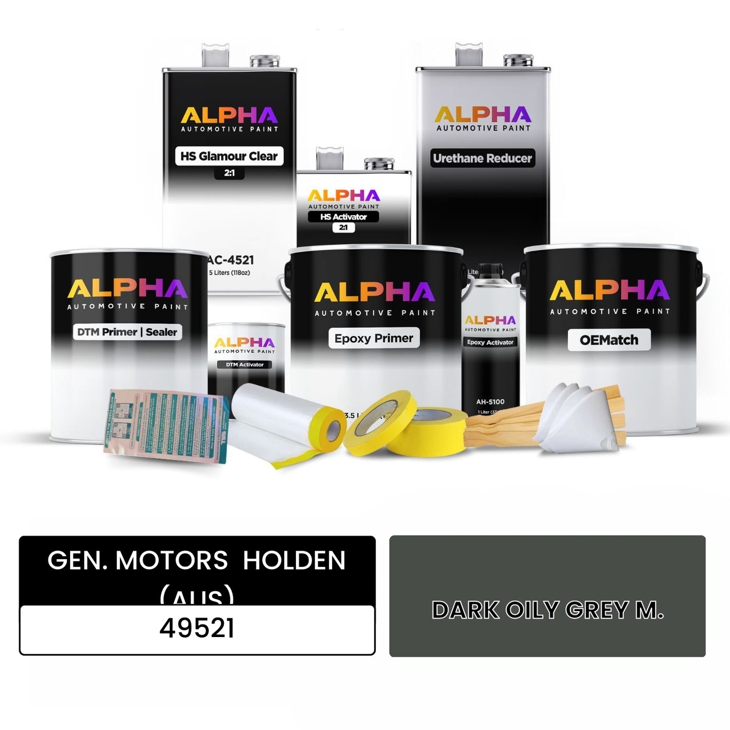 GEN. MOTORS HOLDEN (AUS) DARK OILY GREY M. 49521 OEMatch Vehicle Paint Kit
