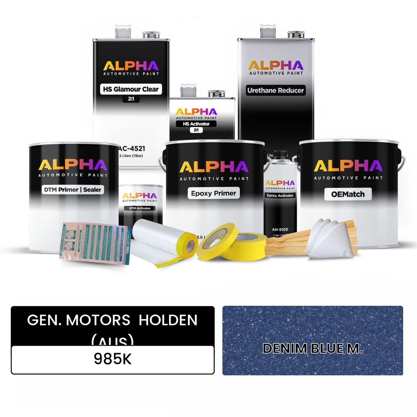 GEN. MOTORS HOLDEN (AUS) DENIM BLUE M. 985K OEMatch Vehicle Paint Kit