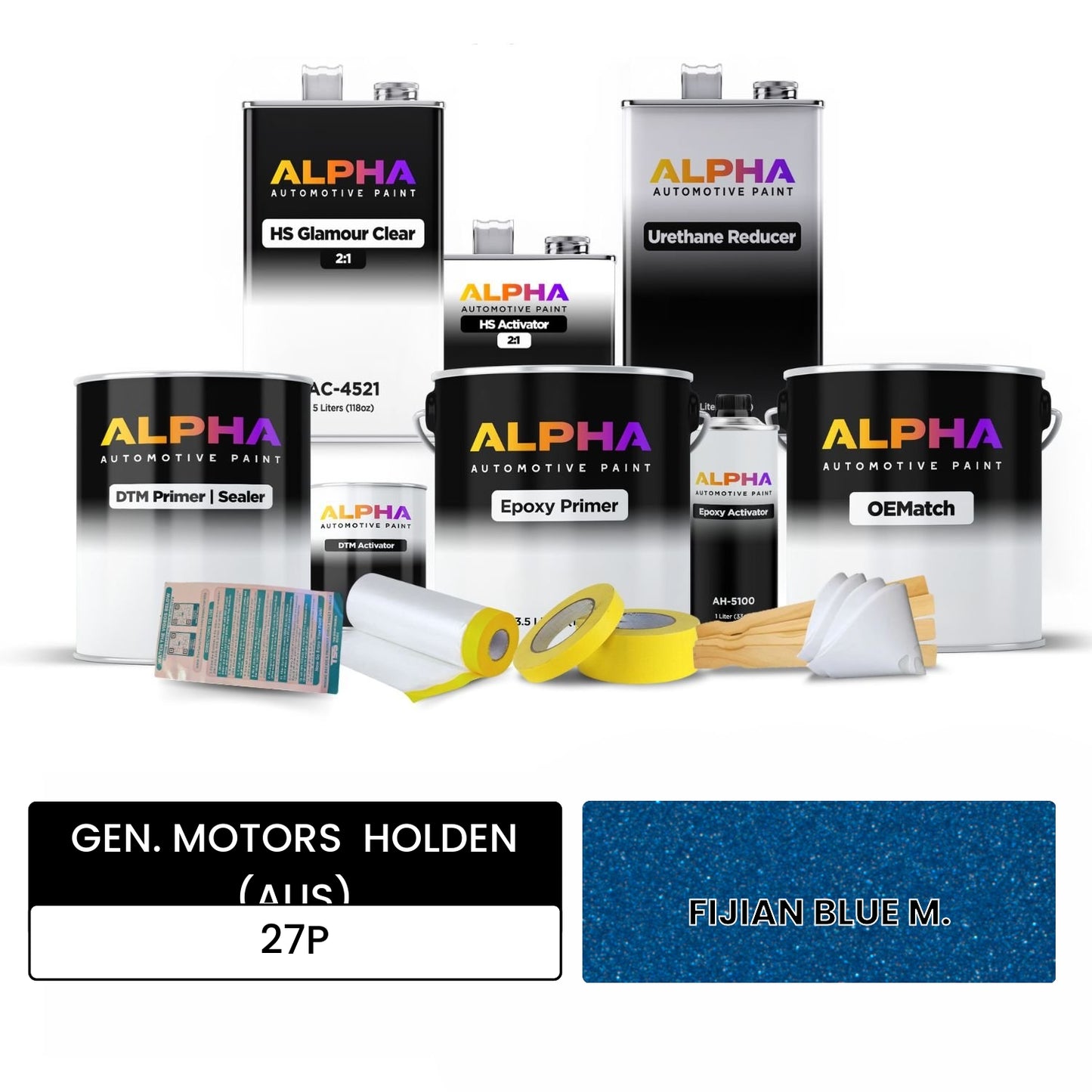 GEN. MOTORS HOLDEN (AUS) FIJIAN BLUE M. 27P OEMatch Vehicle Paint Kit