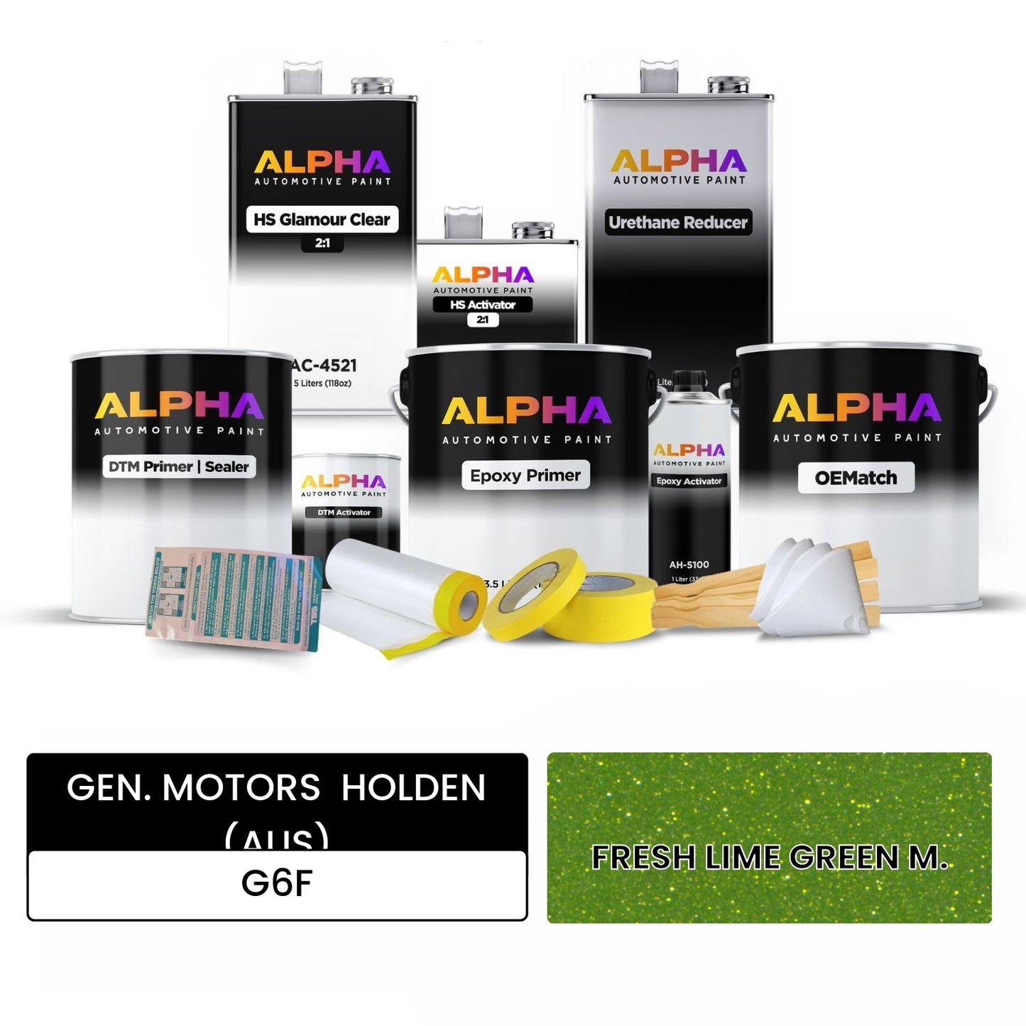 GEN. MOTORS HOLDEN (AUS) FRESH LIME GREEN M. G6F OEMatch Vehicle Paint Kit
