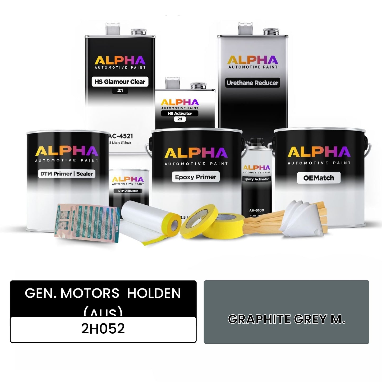 GEN. MOTORS HOLDEN (AUS) GRAPHITE GREY M. 2H052 OEMatch Vehicle Paint Kit