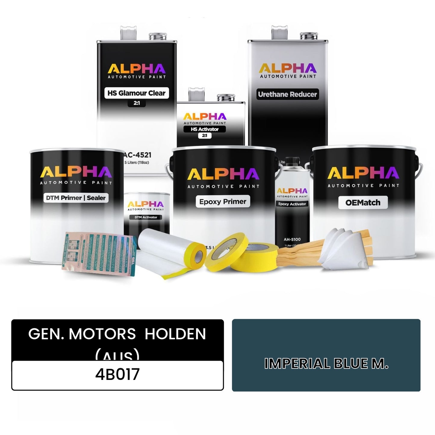 GEN. MOTORS HOLDEN (AUS) IMPERIAL BLUE M. 4B017 OEMatch Vehicle Paint Kit