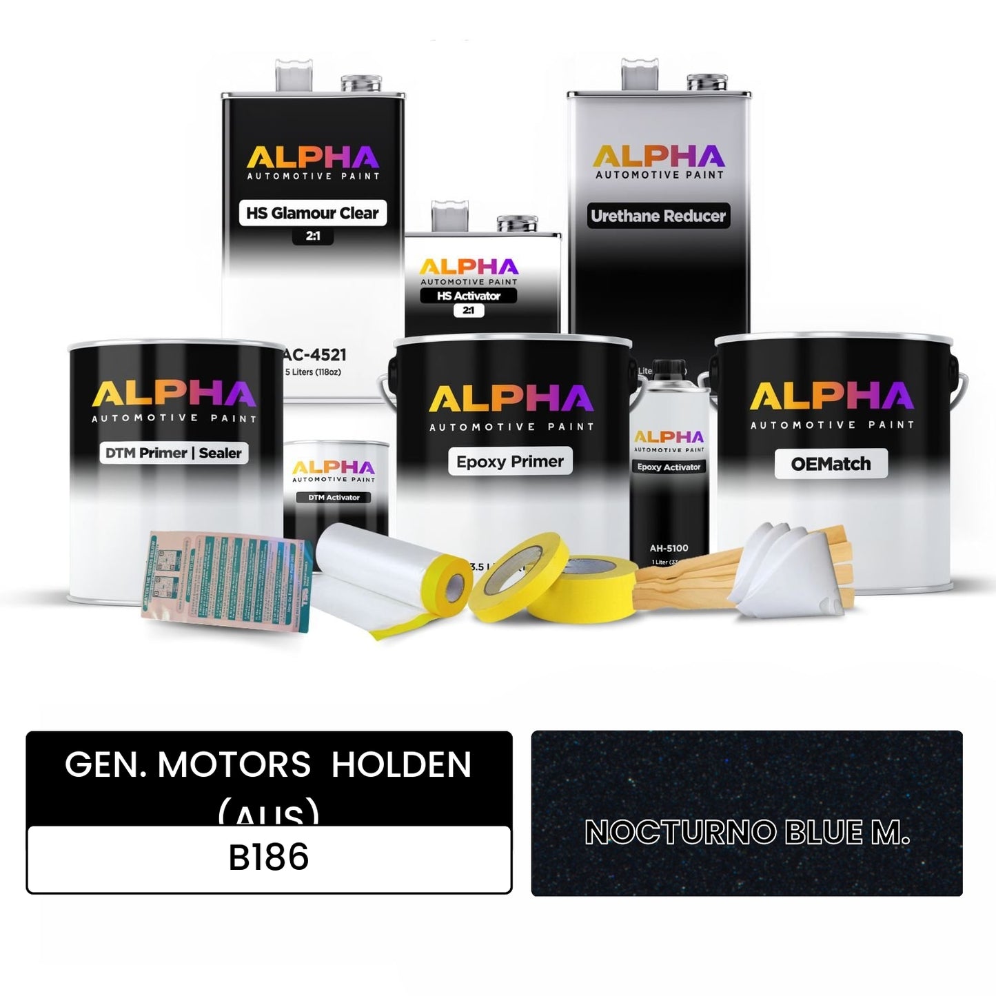 GEN. MOTORS HOLDEN (AUS) NOCTURNO BLUE M. B186 OEMatch Vehicle Paint Kit