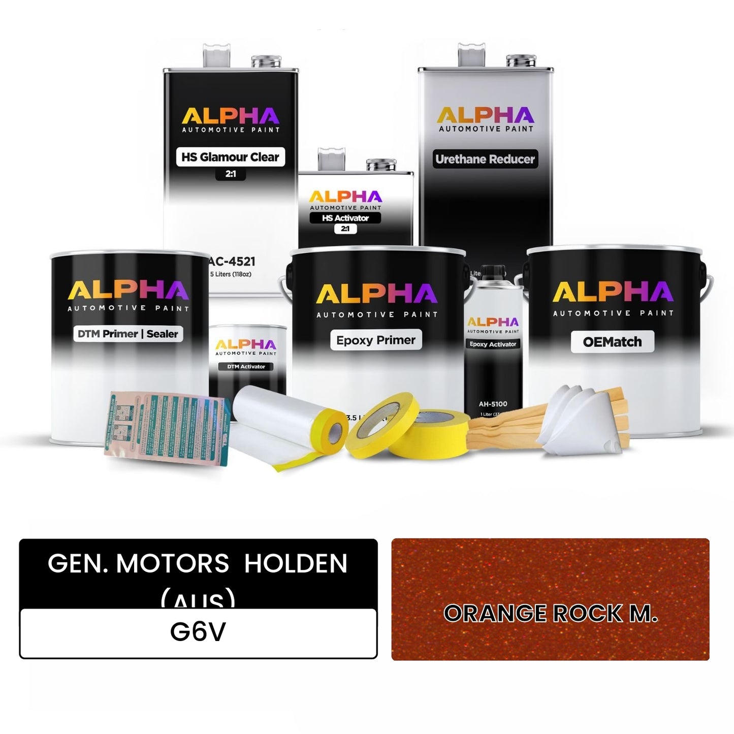GEN. MOTORS HOLDEN (AUS) ORANGE ROCK M. G6V OEMatch Vehicle Paint Kit