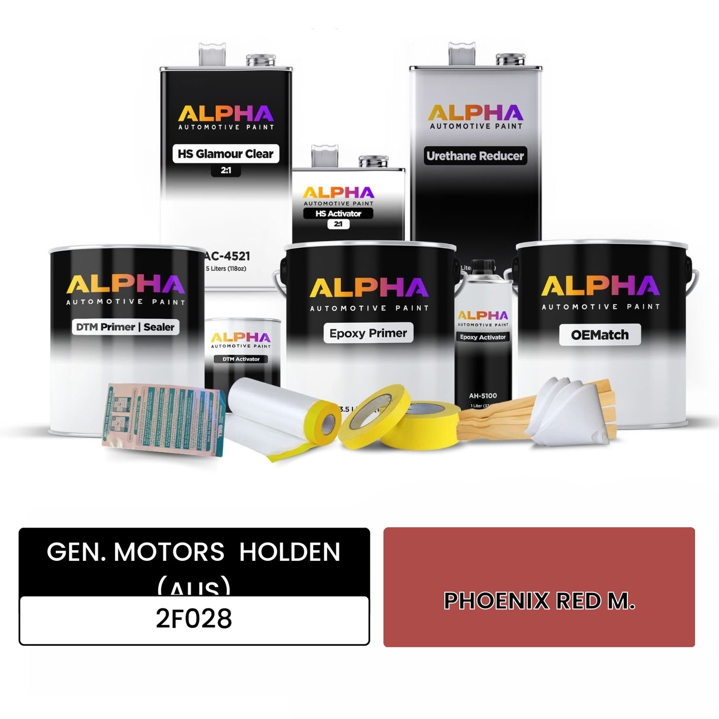 GEN. MOTORS HOLDEN (AUS) PHOENIX RED M. 2F028 OEMatch Vehicle Paint Kit