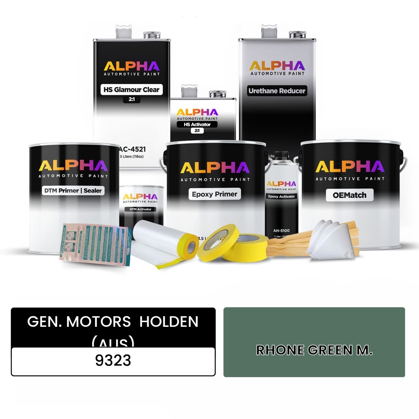 GEN. MOTORS HOLDEN (AUS) RHONE GREEN M. 9323 OEMatch Vehicle Paint Kit