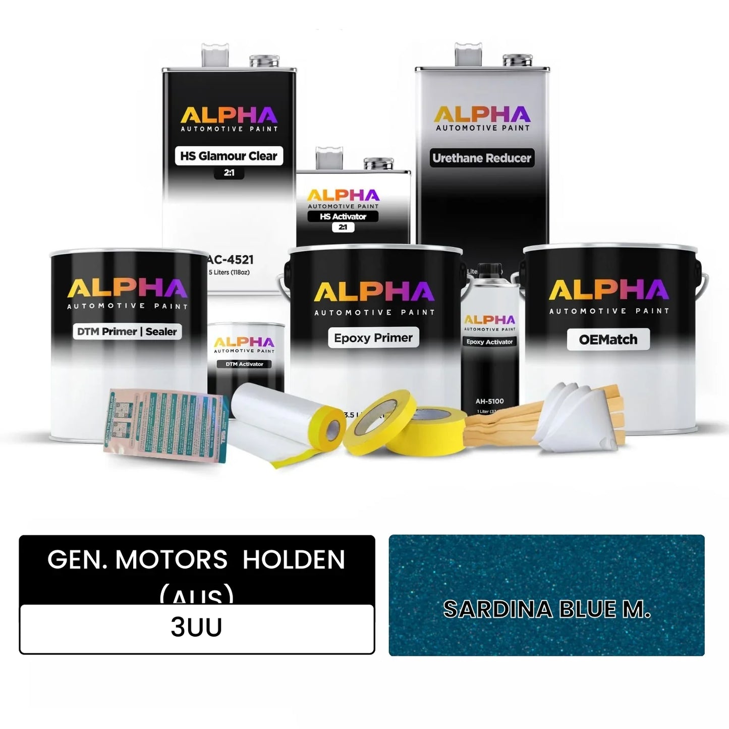 GEN. MOTORS HOLDEN (AUS) SARDINA BLUE M. 3UU OEMatch Vehicle Paint Kit