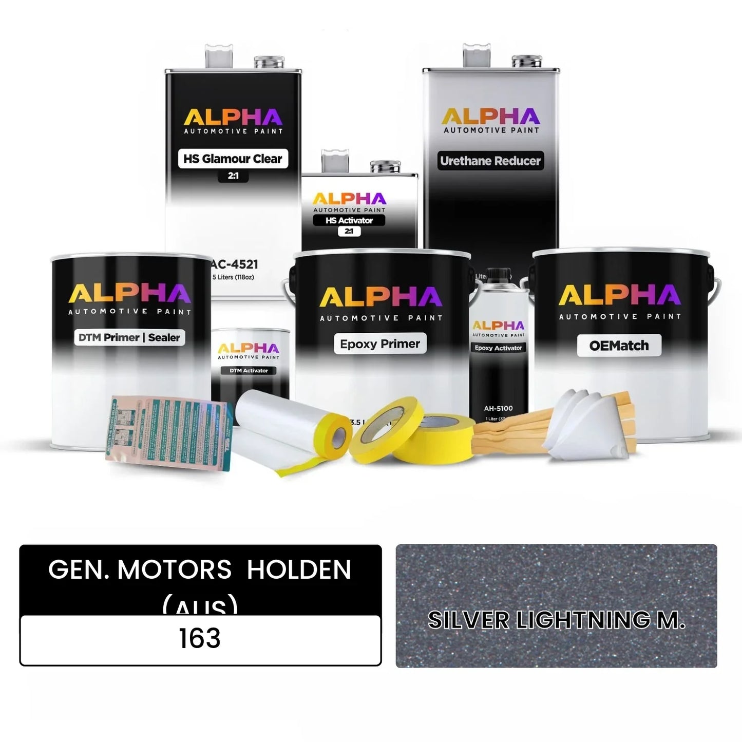 GEN. MOTORS HOLDEN (AUS) SILVER LIGHTNING M. 163 OEMatch Vehicle Paint Kit