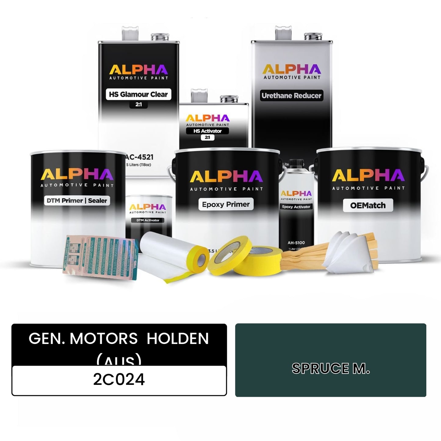 GEN. MOTORS HOLDEN (AUS) SPRUCE M. 2C024 OEMatch Vehicle Paint Kit