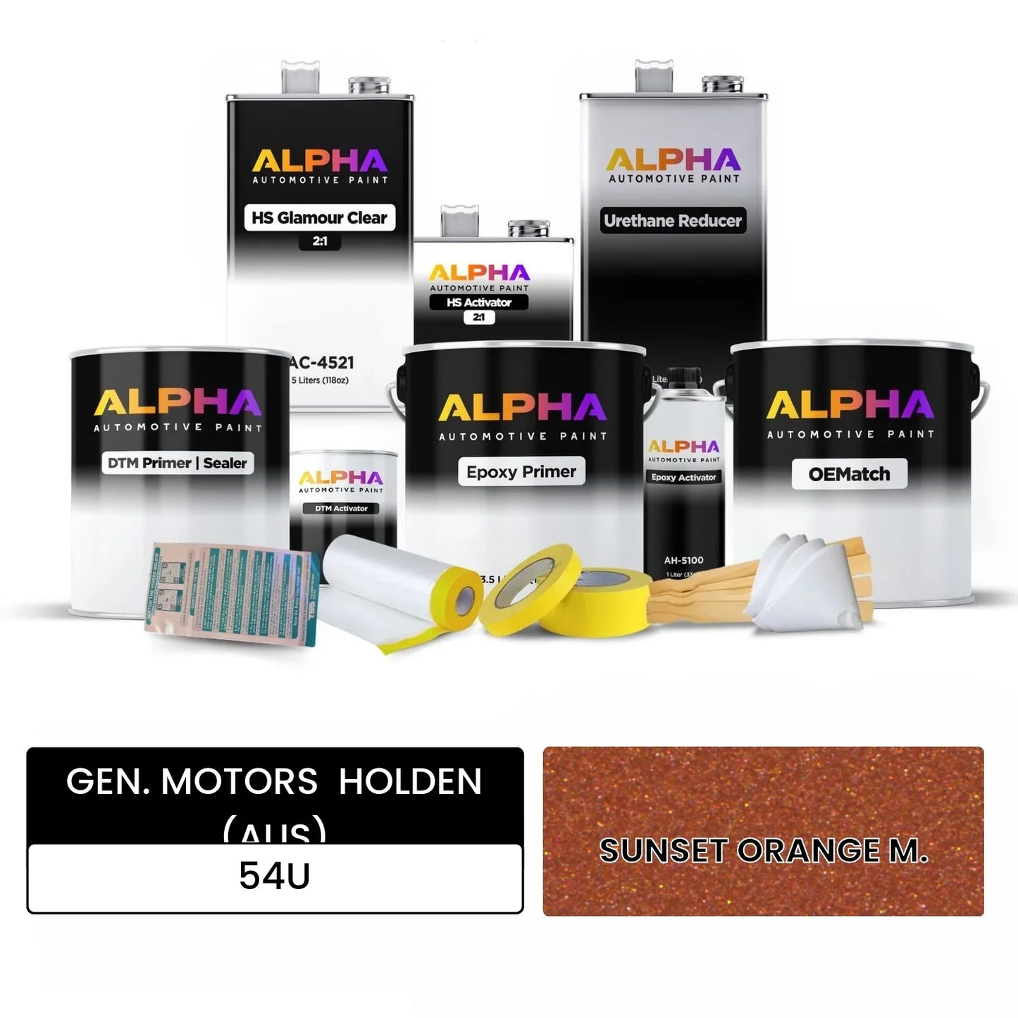 GEN. MOTORS HOLDEN (AUS) SUNSET ORANGE M. 54U OEMatch Vehicle Paint Kit
