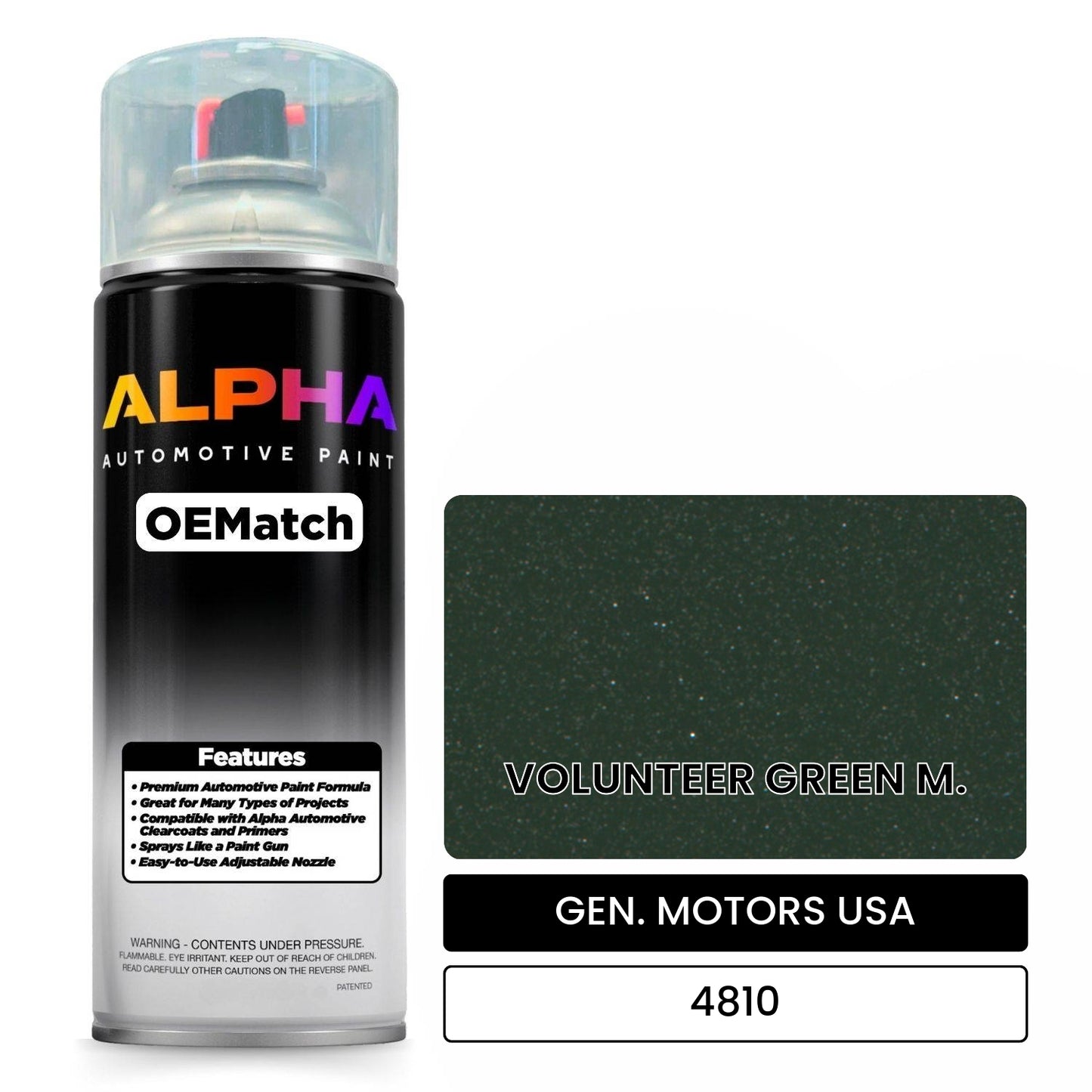 GEN. MOTORS USA VOLUNTEER GREEN M. 4810 OEMatch Spraycan