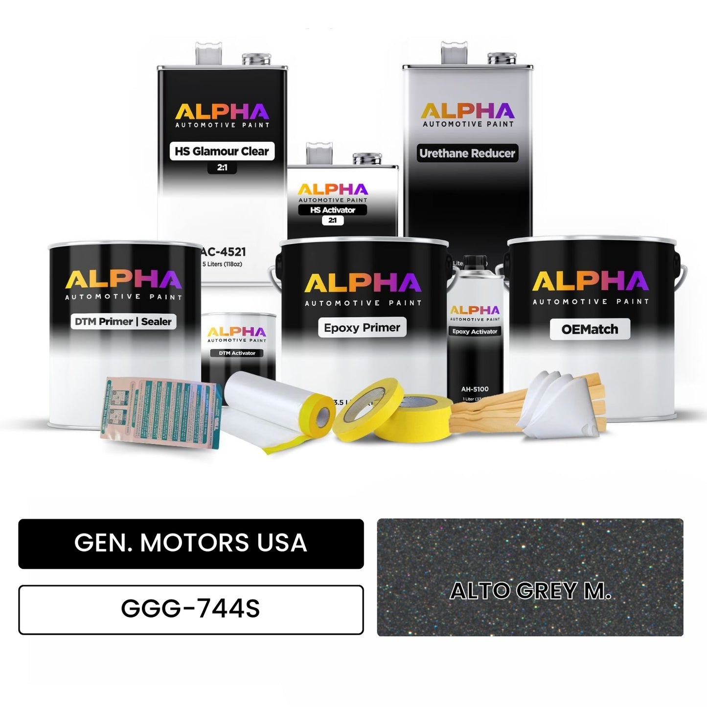 GEN. MOTORS USA ALTO GREY M. GGG-744S OEMatch Vehicle Paint Kit