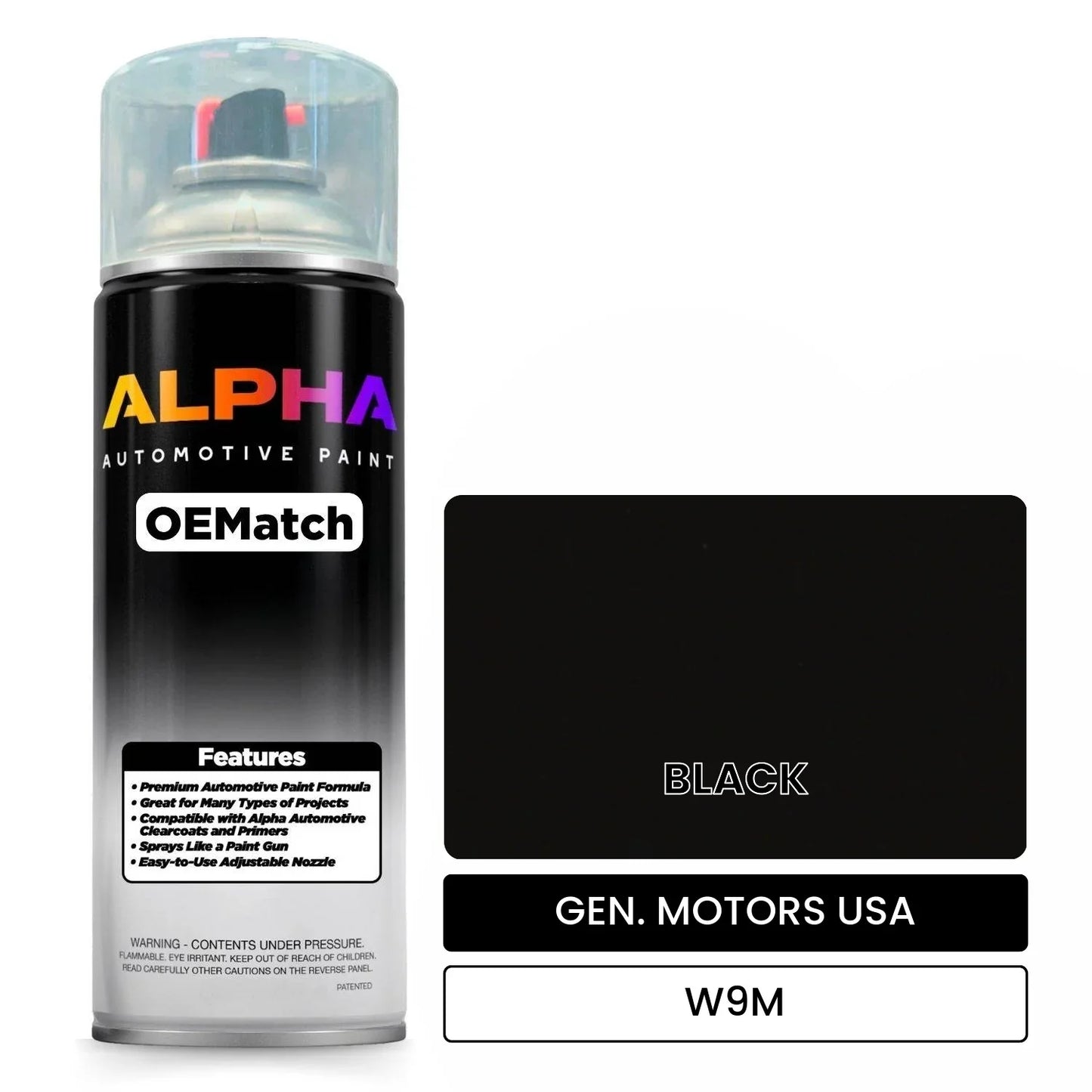 GEN. MOTORS USA BLACK W9M OEMatch Spraycan