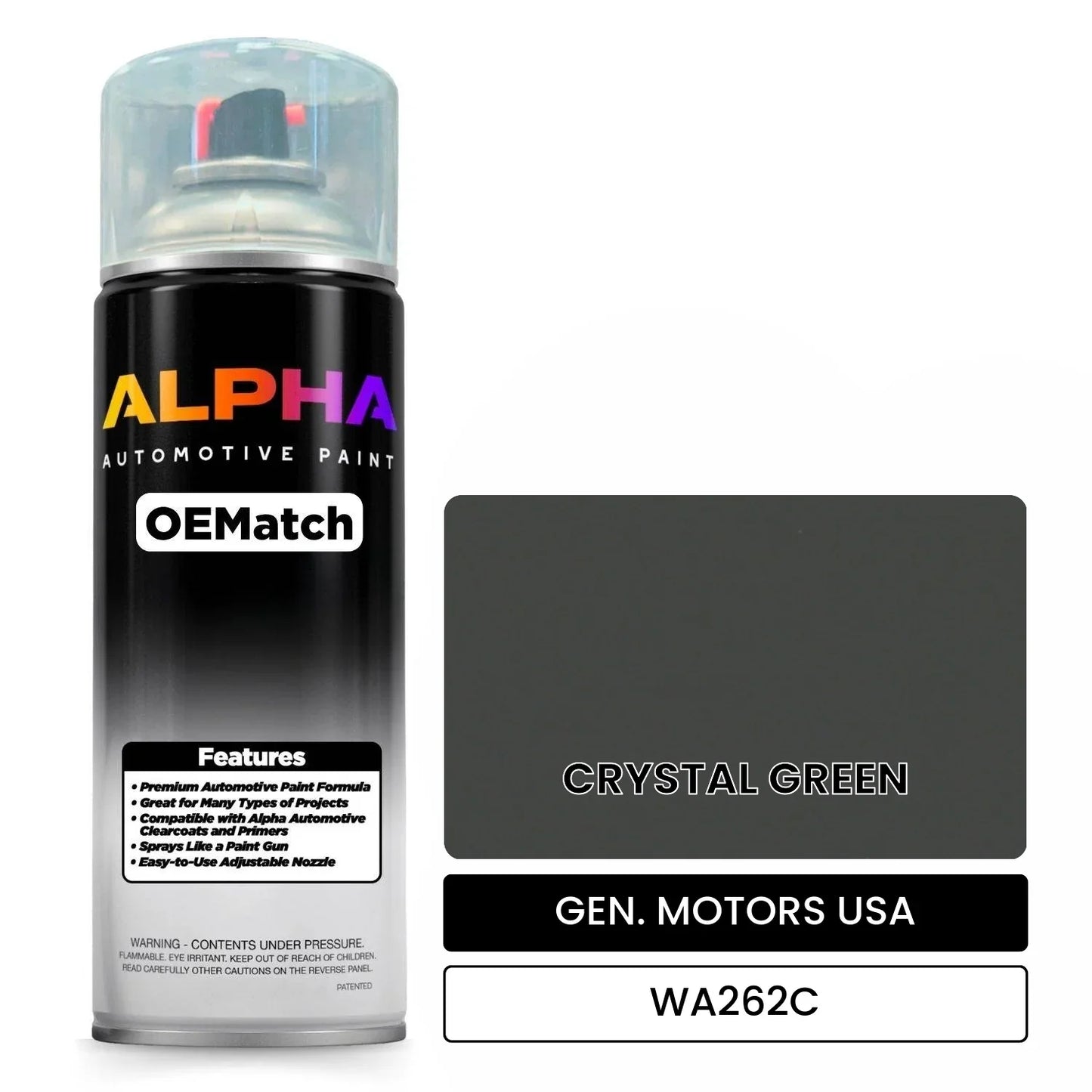 GEN. MOTORS USA CRYSTAL GREEN WA262C OEMatch Spraycan